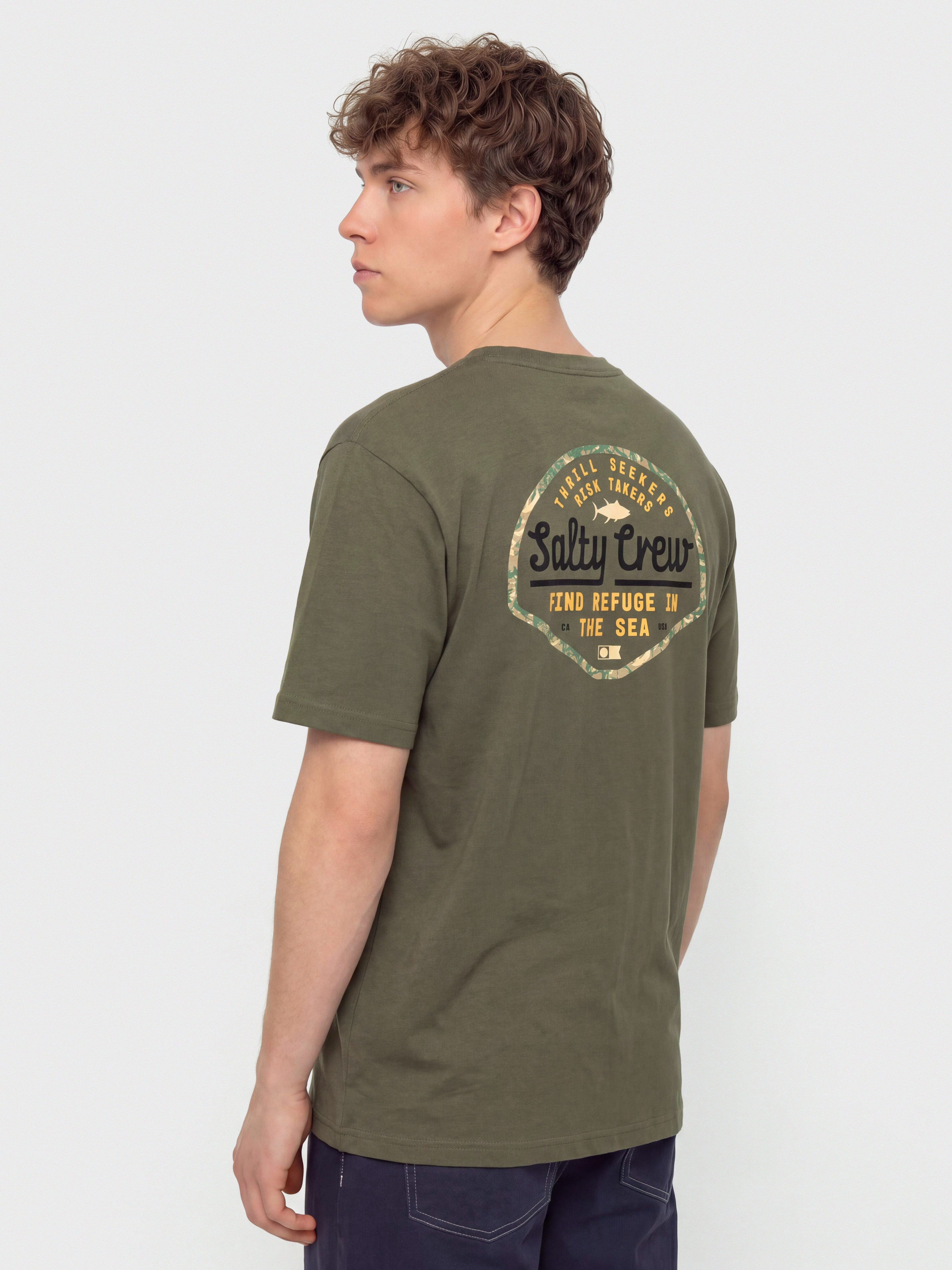 T-shirt Salty Crew Border Fill Classic (dusty olive)