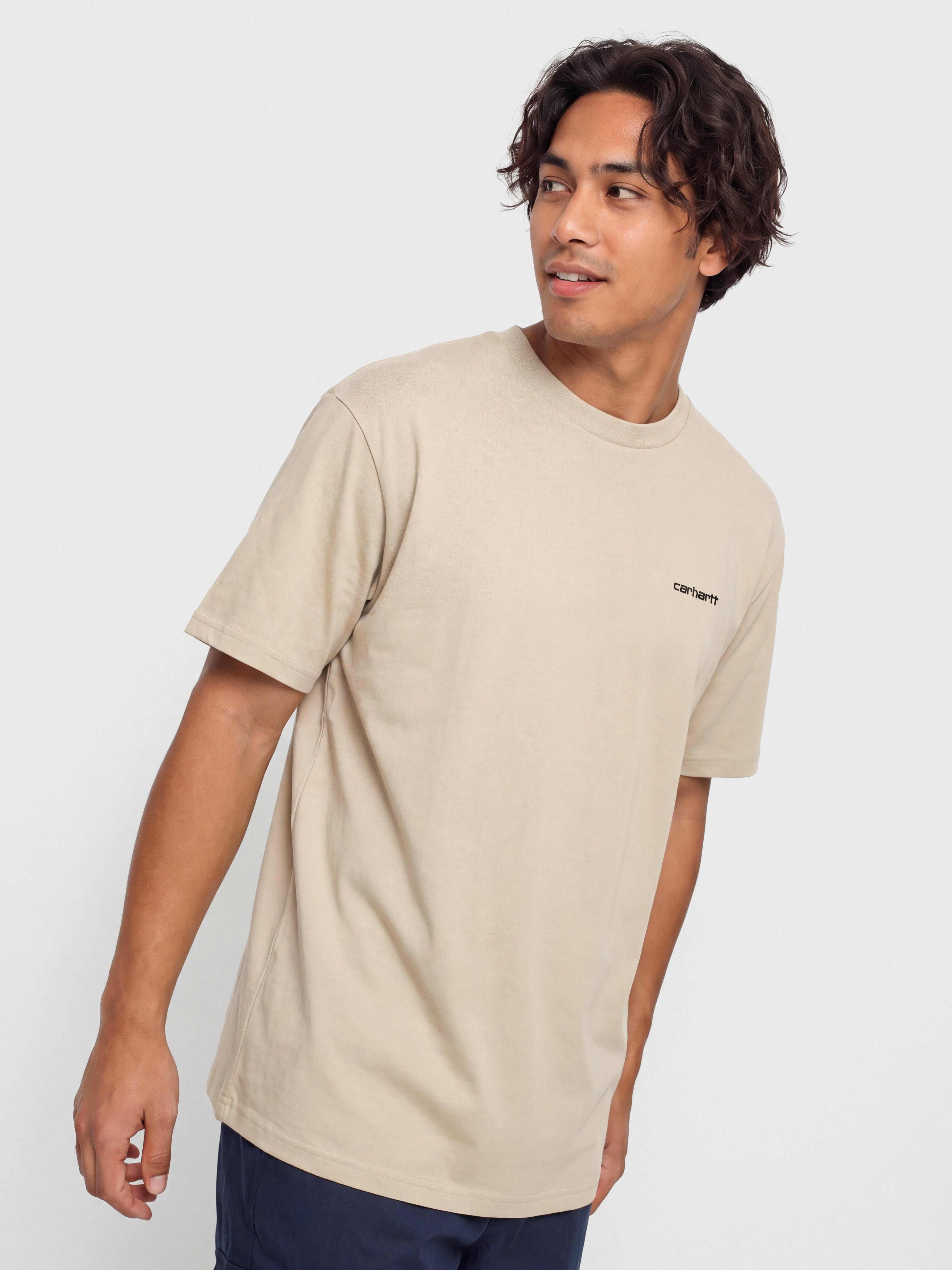 T-shirt Carhartt WIP Script Embroidery (fleur de sel/black)