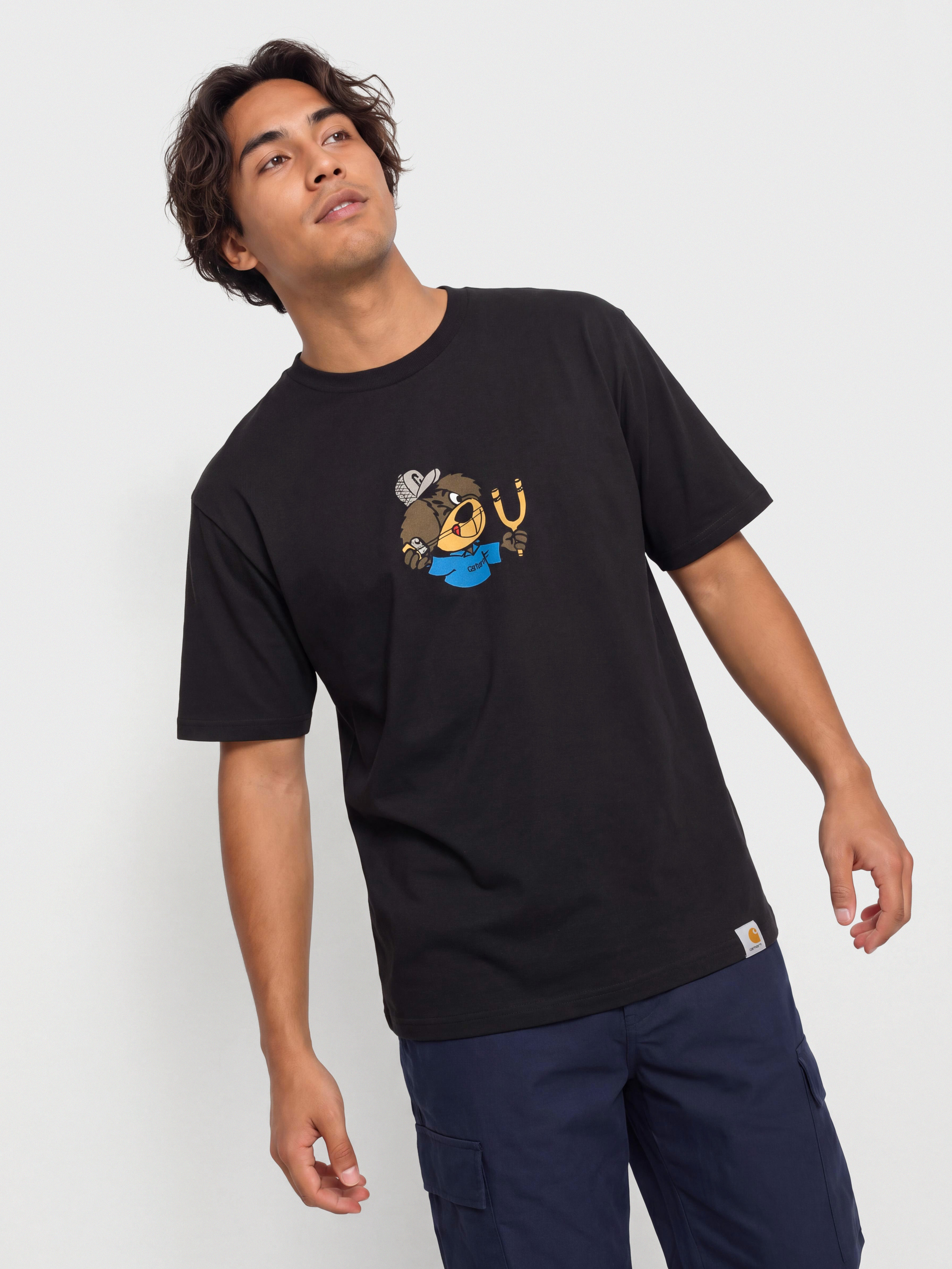 T-shirt Carhartt WIP Slingshot (black/heavy enzyme wash)