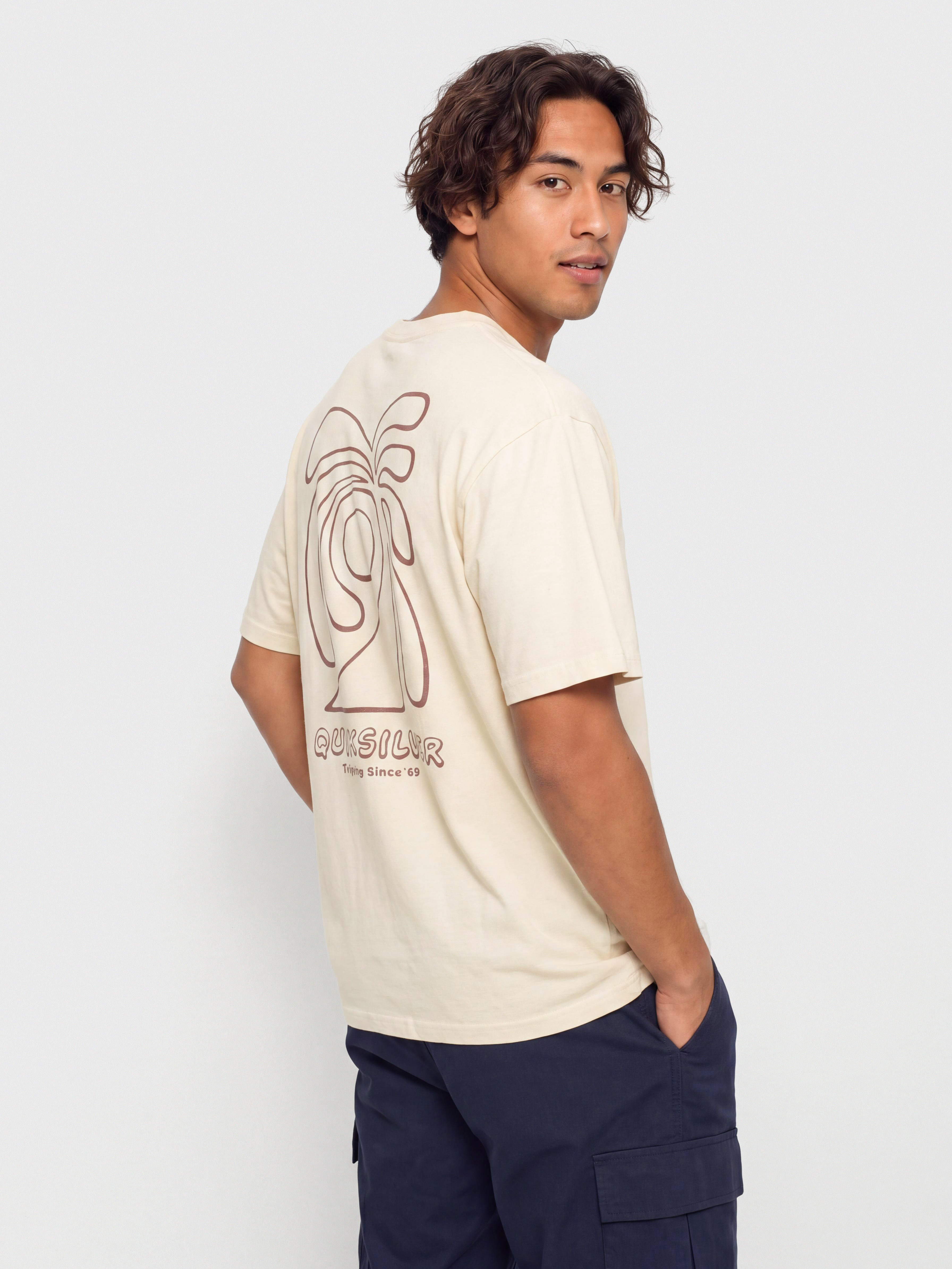 T-shirt Quiksilver Curve Palm (bone white)