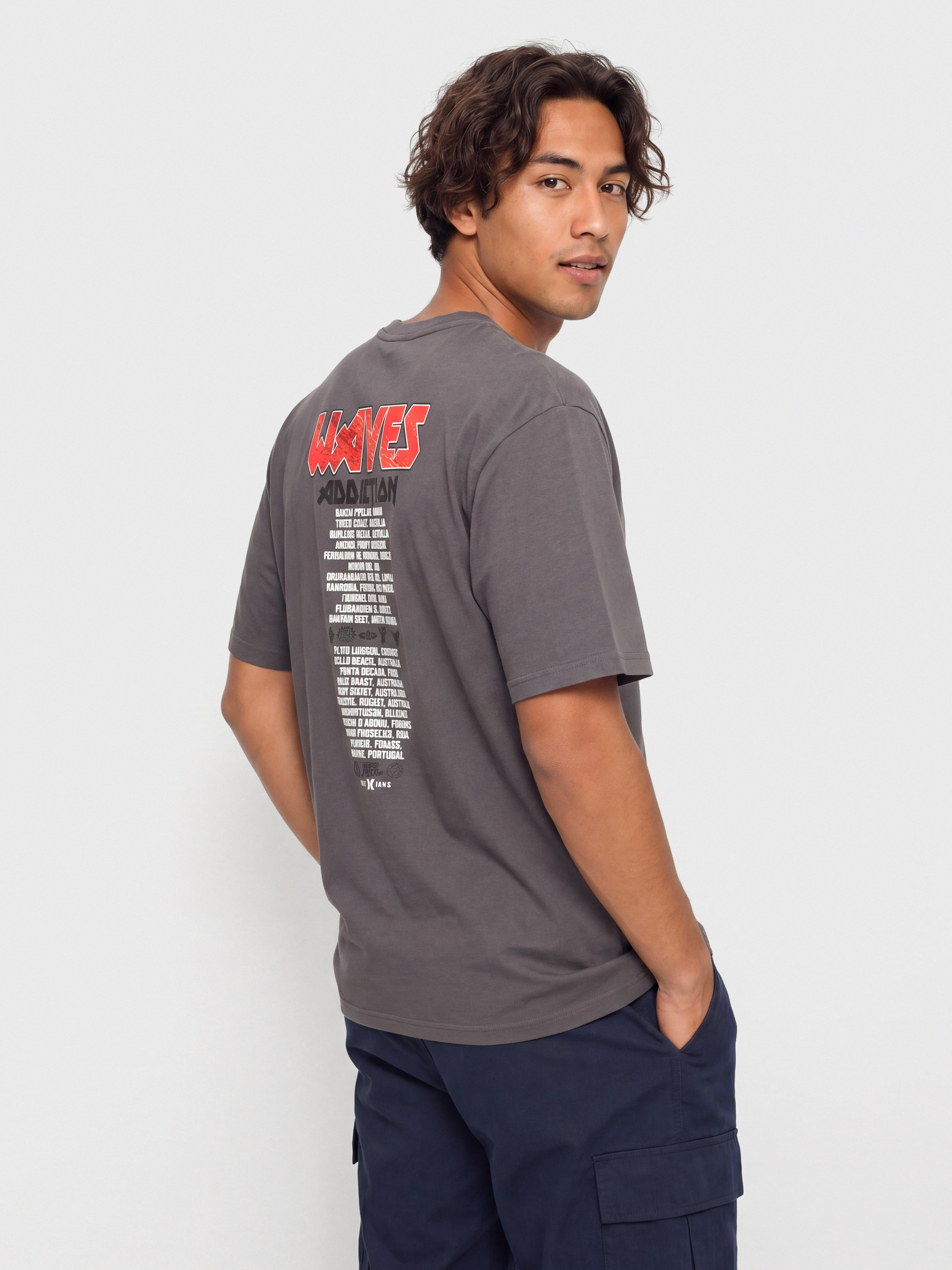 T-shirt Hurley Wave Addiction (dark stone grey)