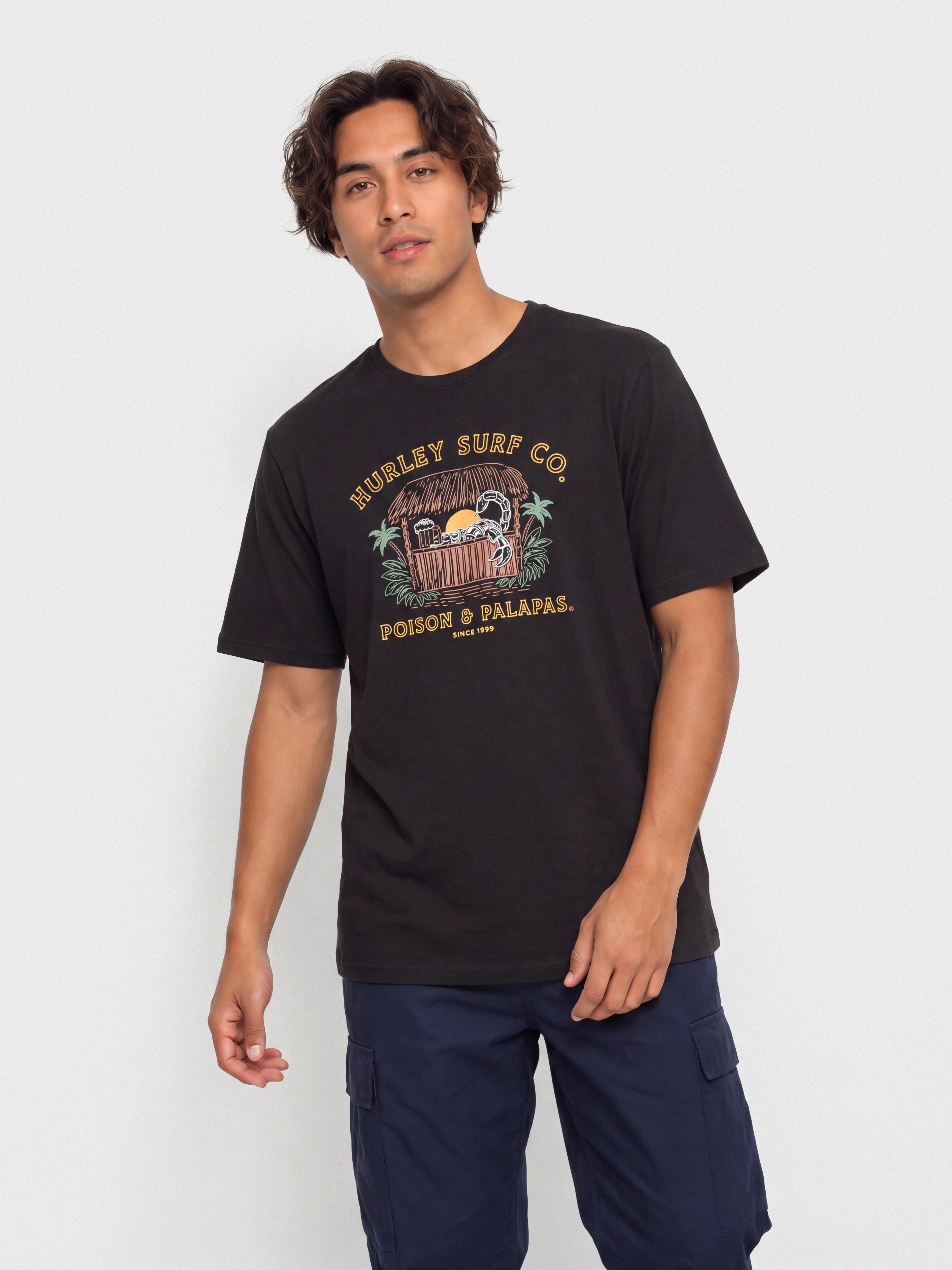 T-shirt Hurley Poison And Palapas Slub (black)