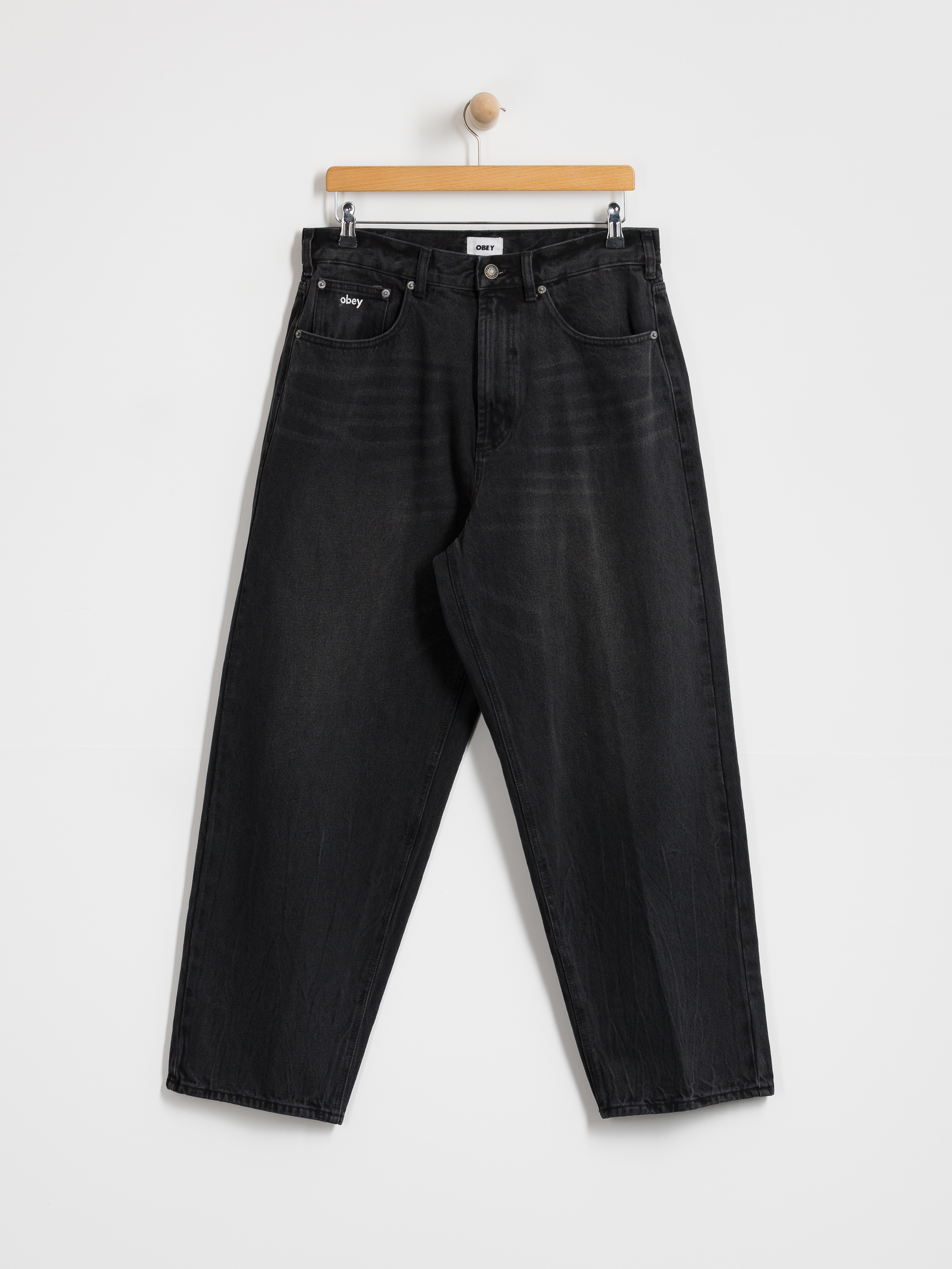 Spodnie OBEY Bigwig Baggy Denim (heavy vintage black)