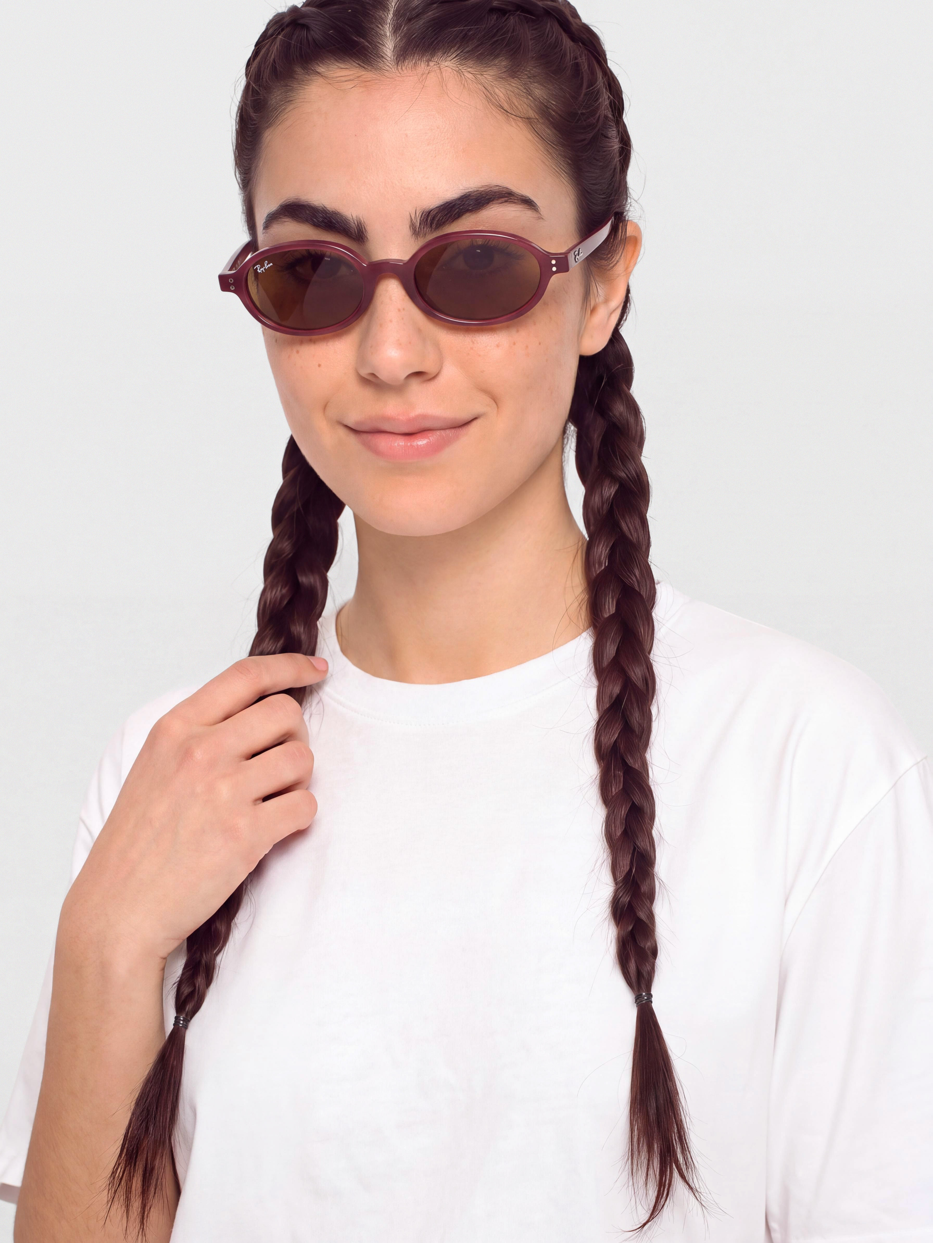 Okulary przeciwsłoneczne Ray-Ban Khal (polerowany fioletowe hawana/ciemnobrązowy)