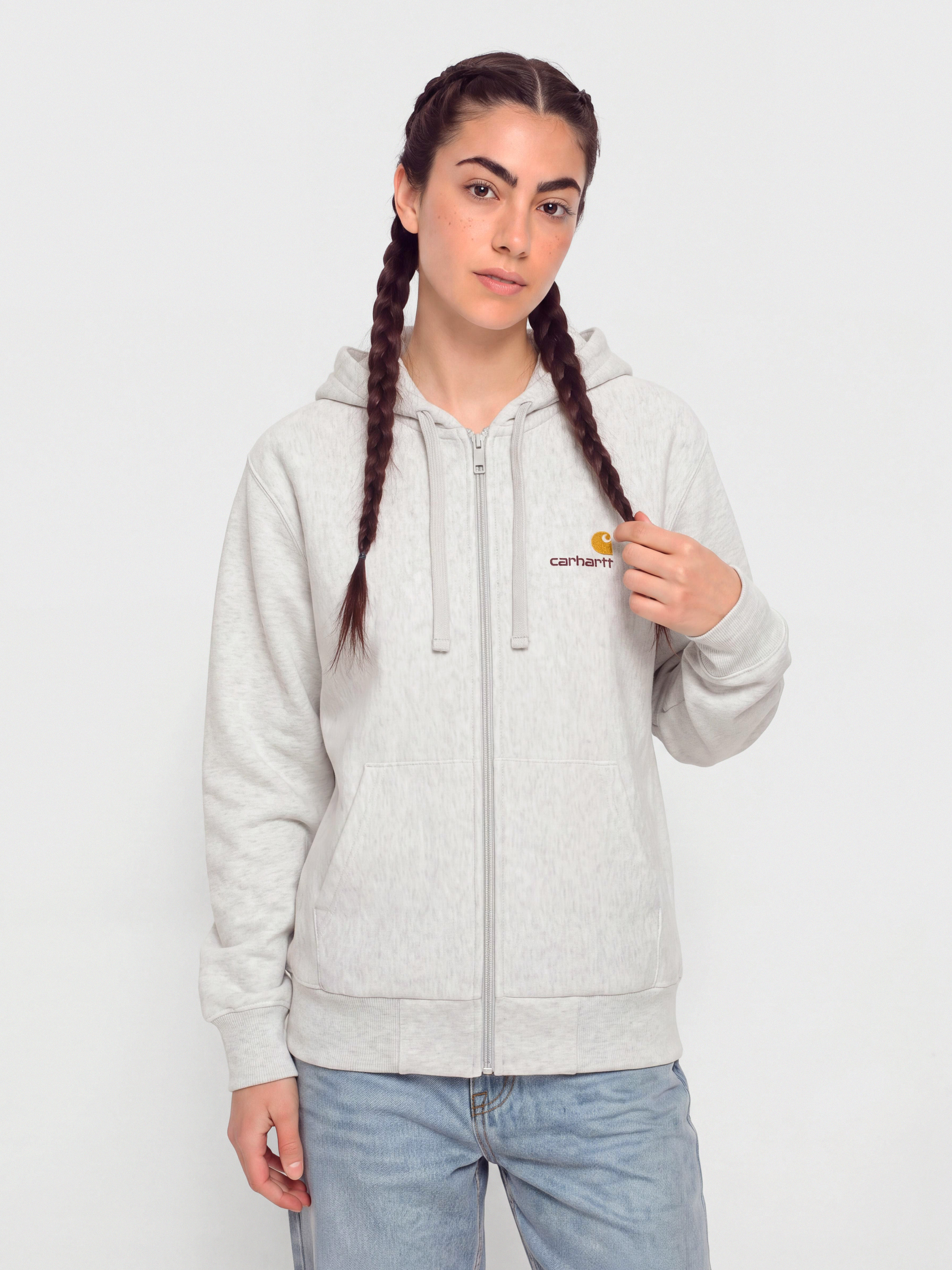 Bluza z kapturem Carhartt WIP American Script ZHD Wmn (ash heather)