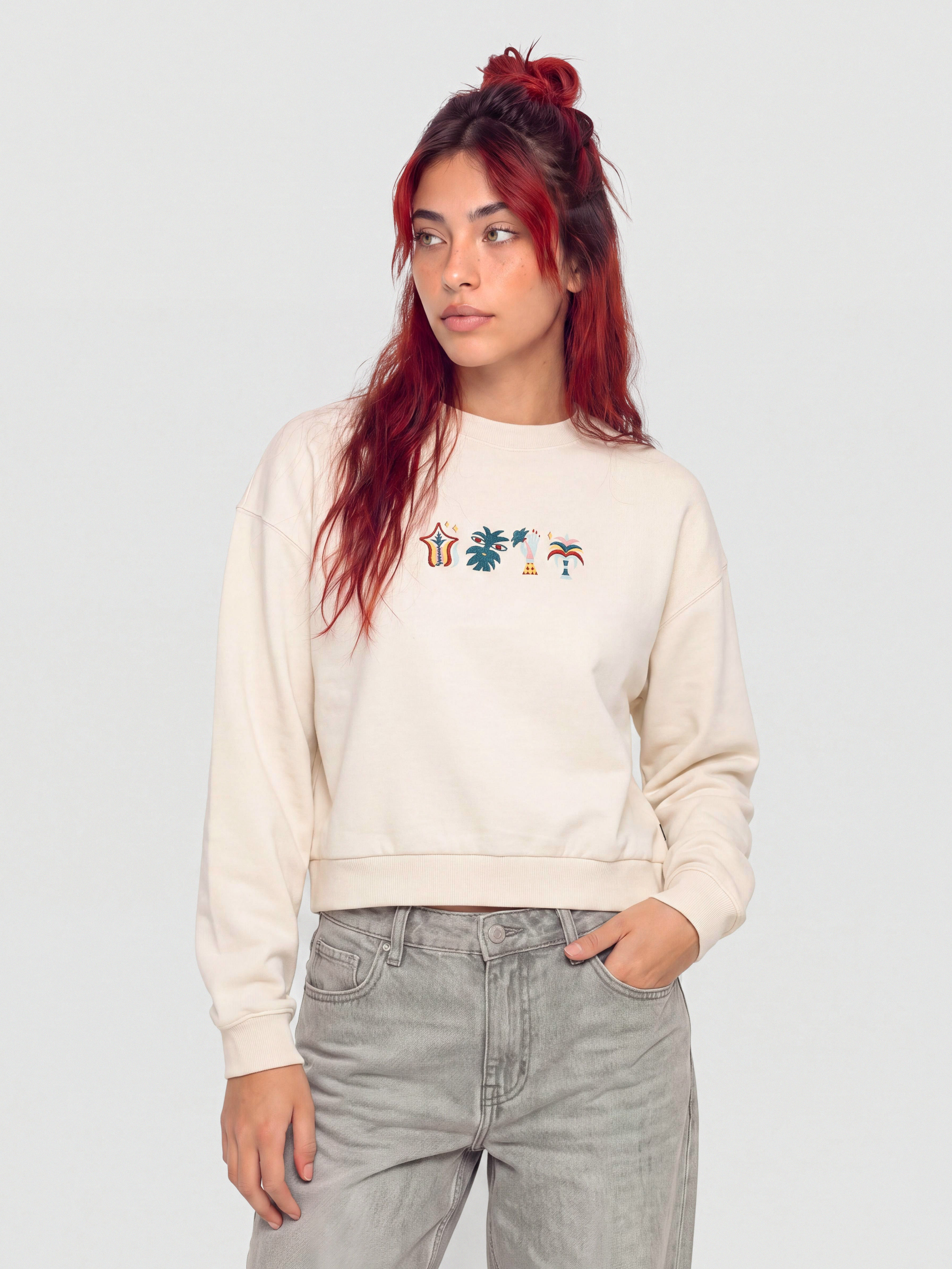 Bluza Volcom Fa Bruno Lucas Crew Wmn (off white)