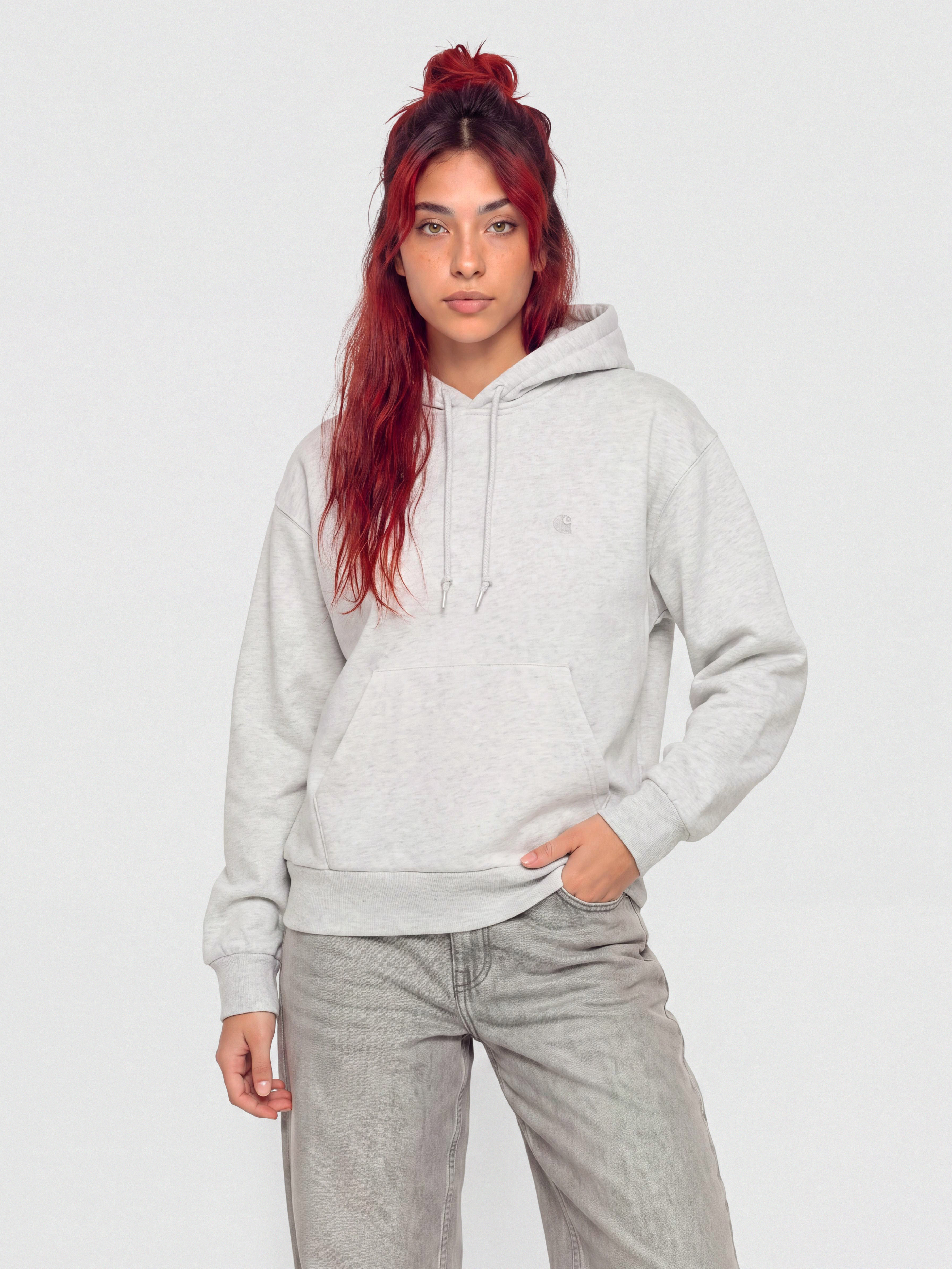 Bluza z kapturem Carhartt WIP Casey HD Wmn (ash heather/silver)