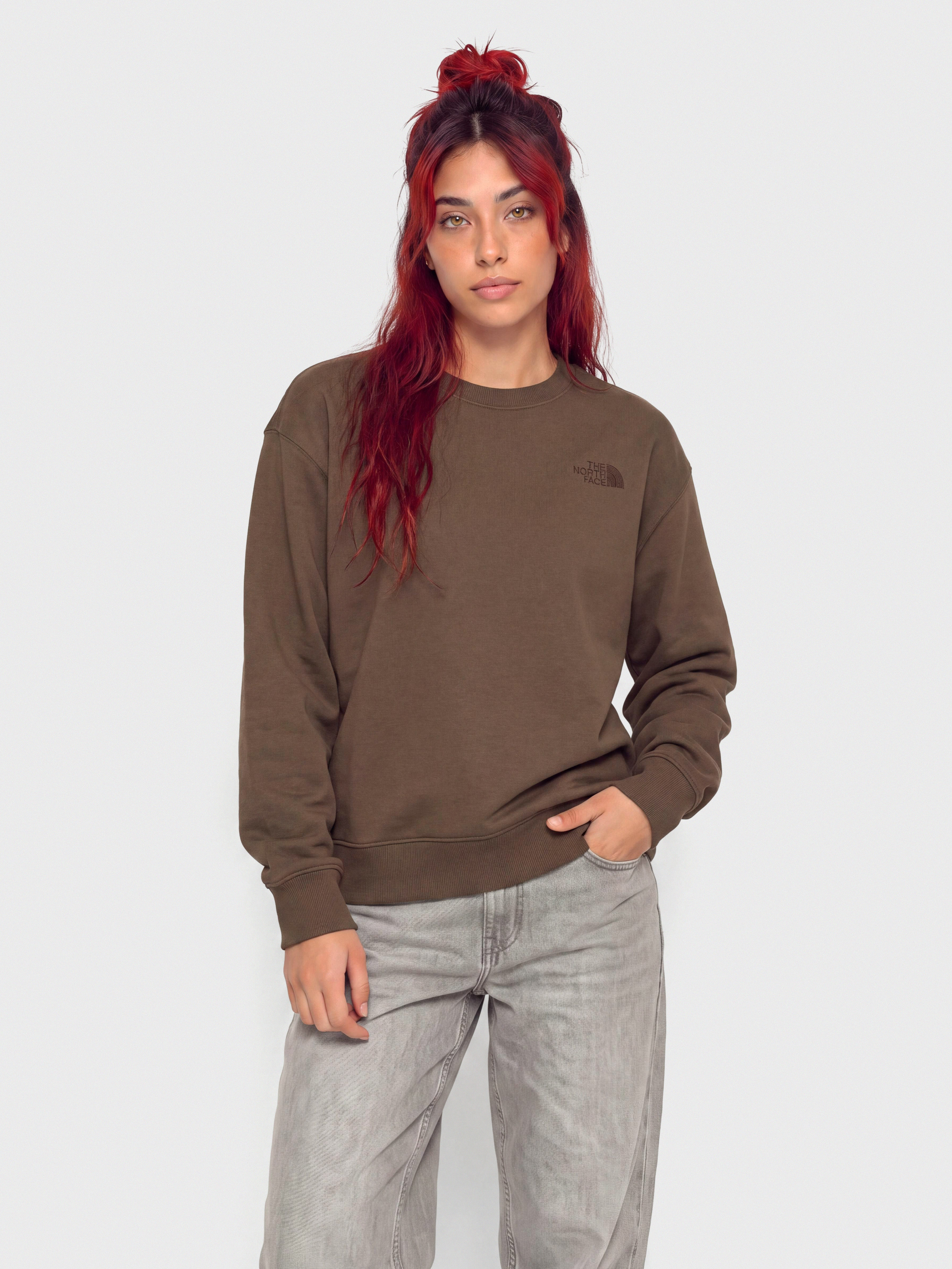 Bluza The North Face Essential Simple Dome Boxy Wmn (smokey brown)