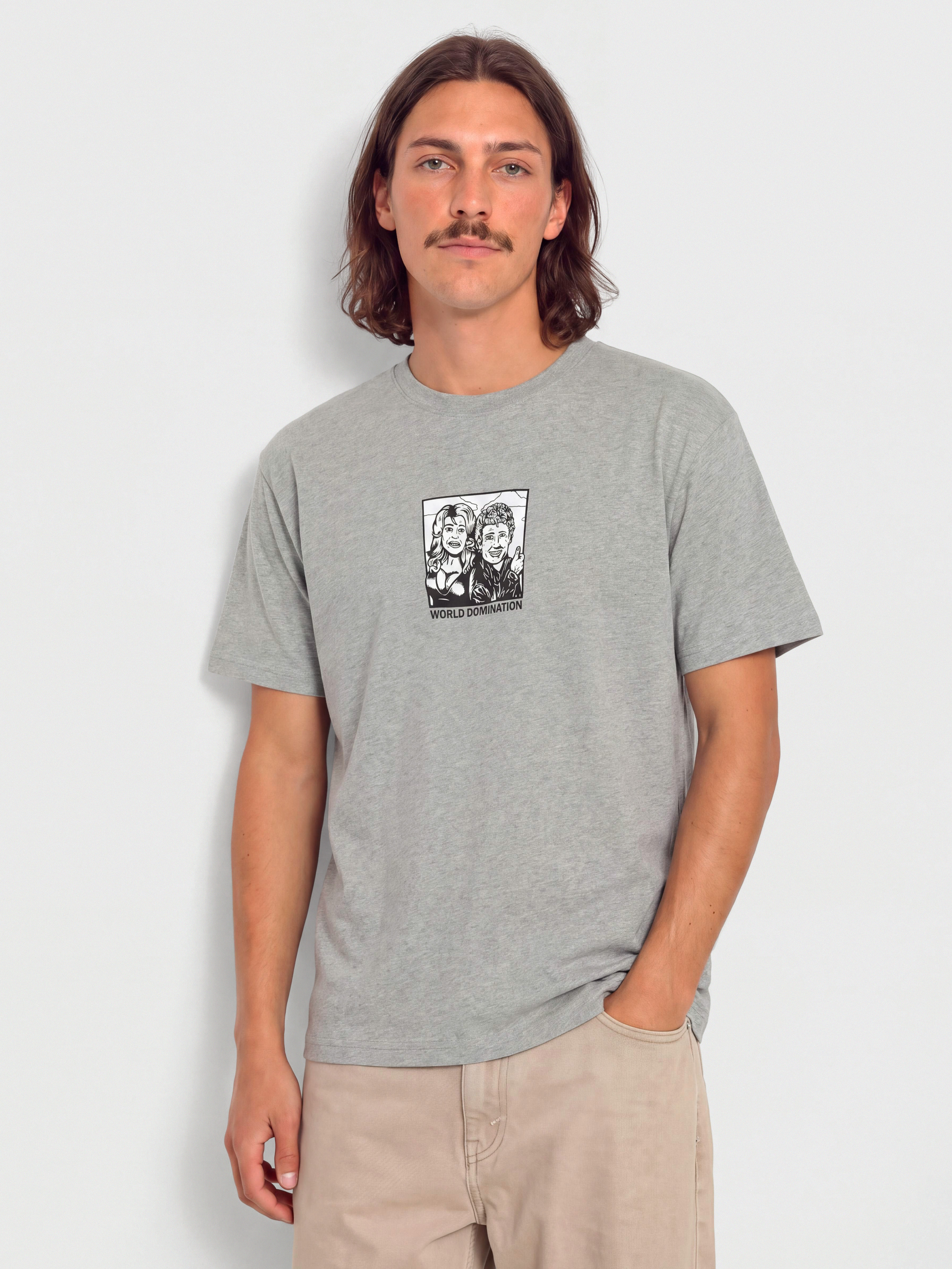 T-shirt Polar Skate World Domination (heather grey)