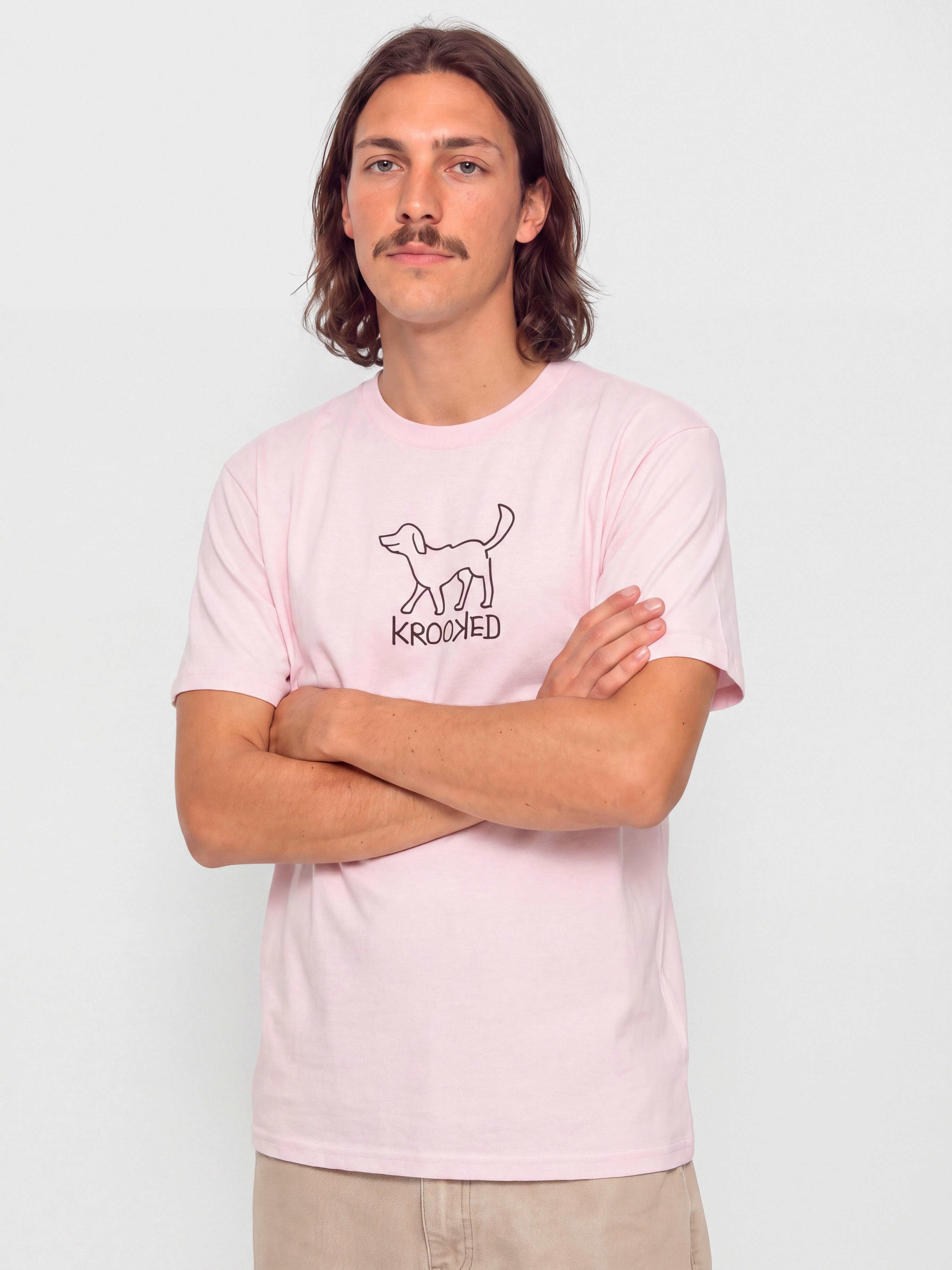 T-shirt Krooked El Perro (pink w/black print)