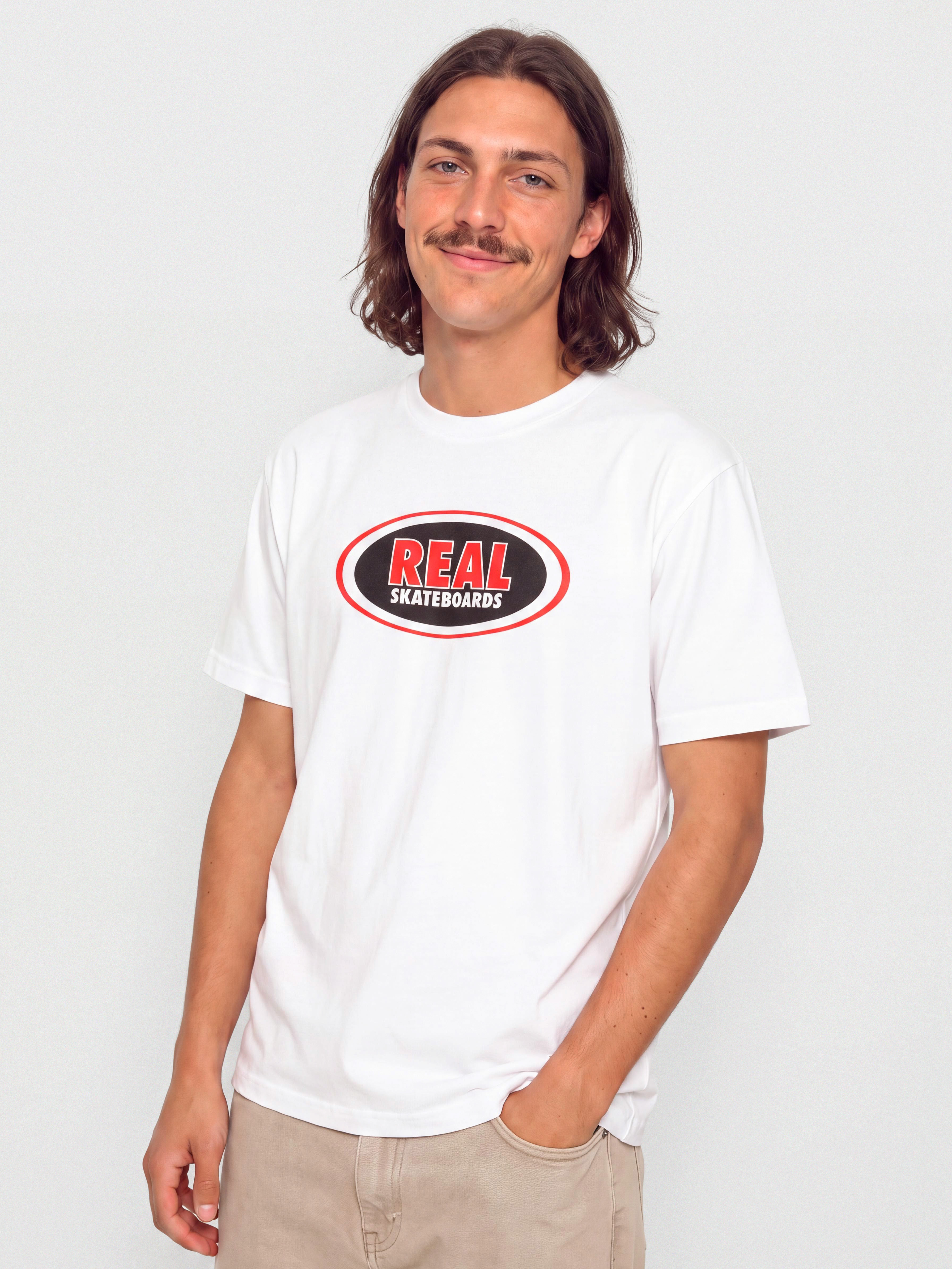 T-shirt Real Oval (white/red/black)