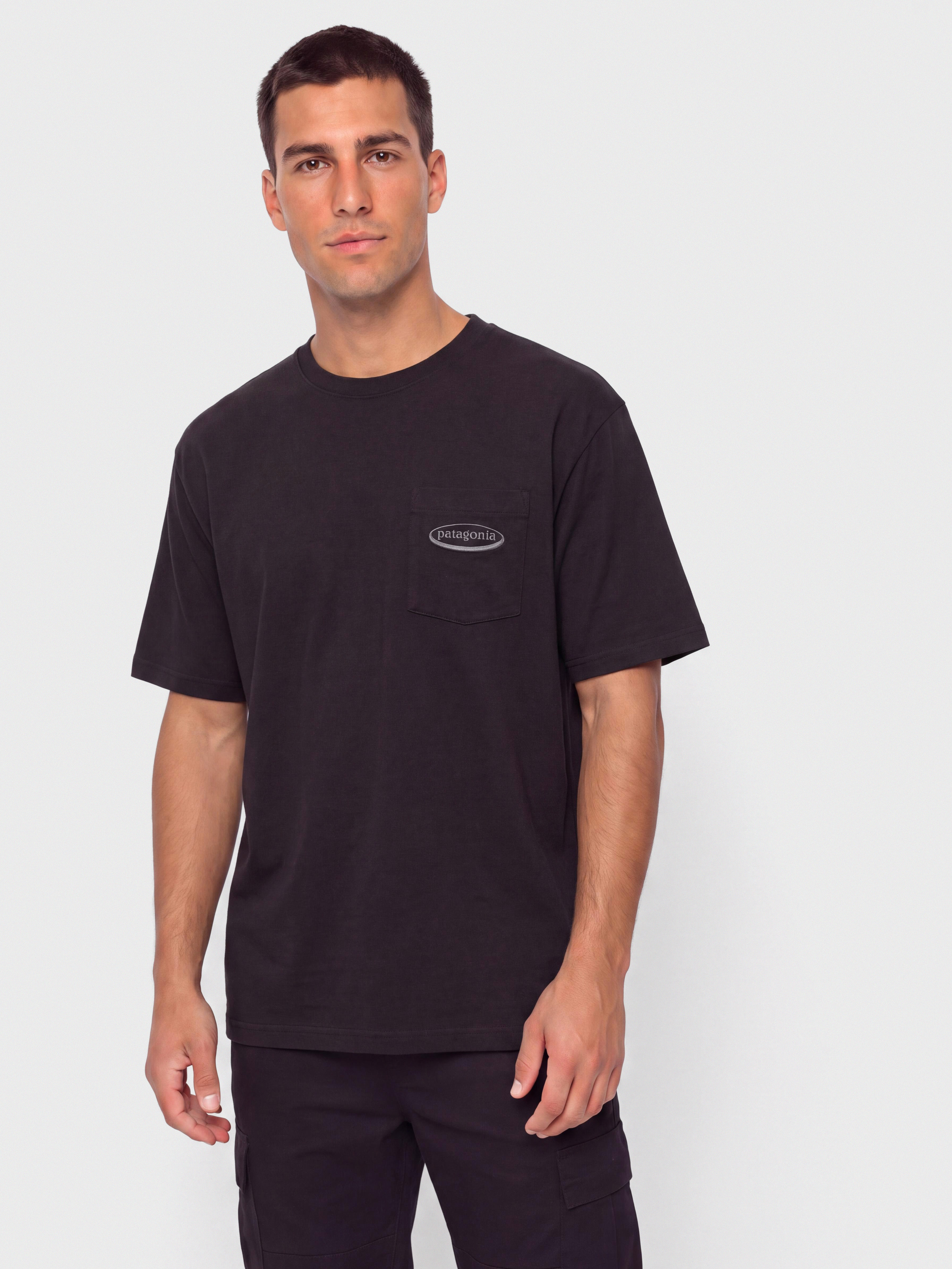 T-shirt Patagonia Midweight '95 Oval Logo Pocket (black)