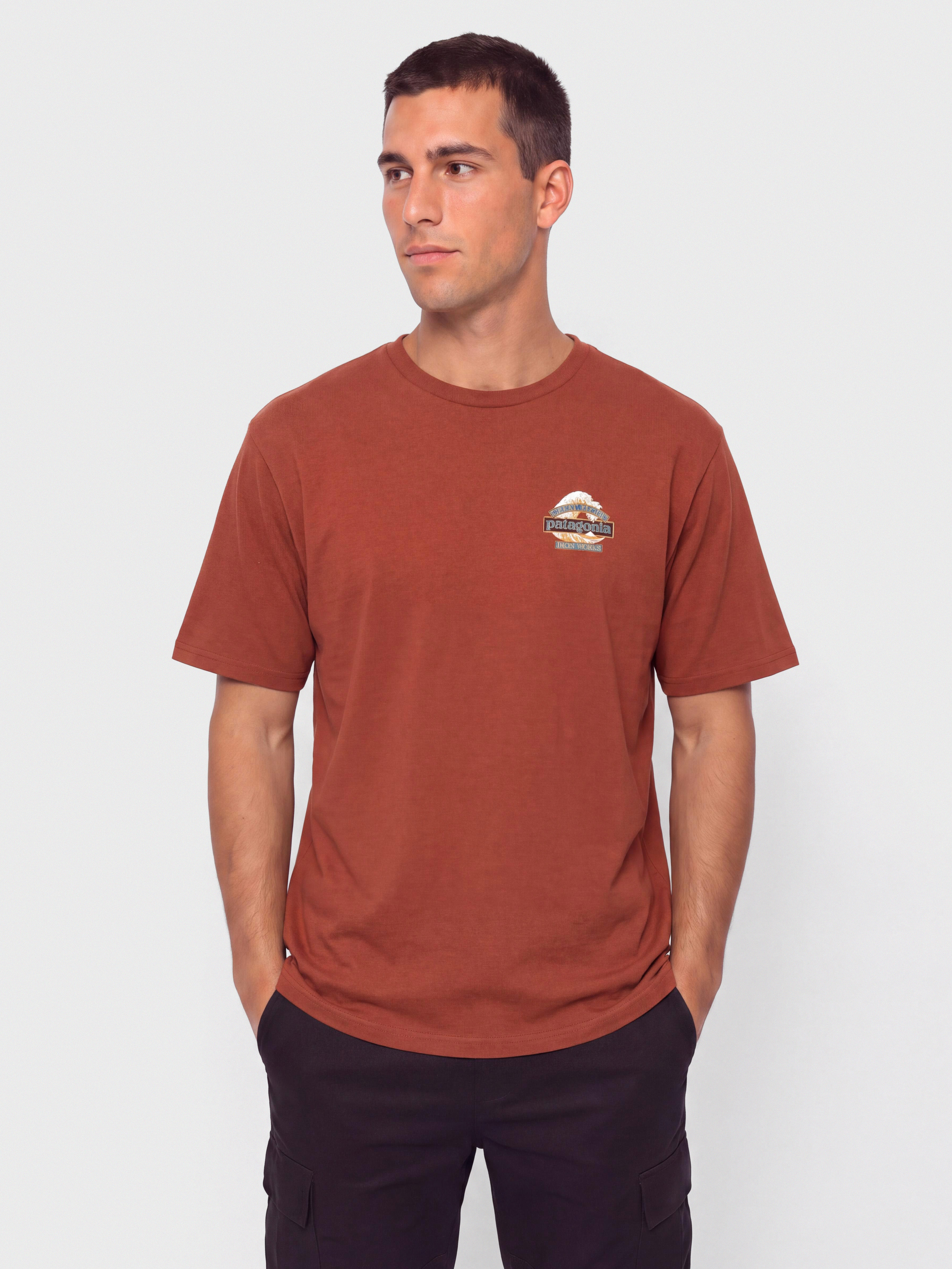 T-shirt Patagonia Great Waves Responsibili (rusty red)