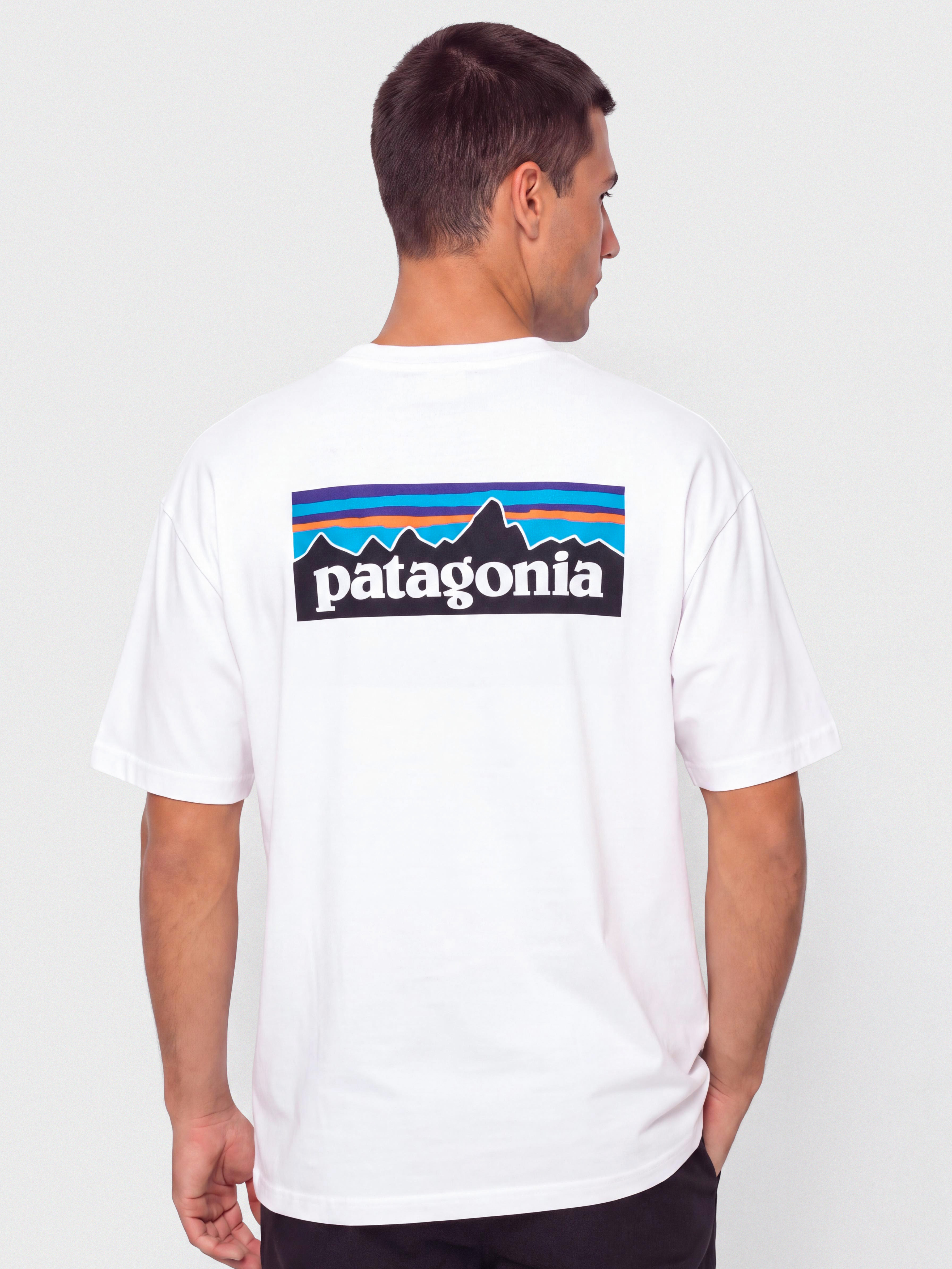 T-shirt Patagonia P 6 Logo Responsibili (fiber white)