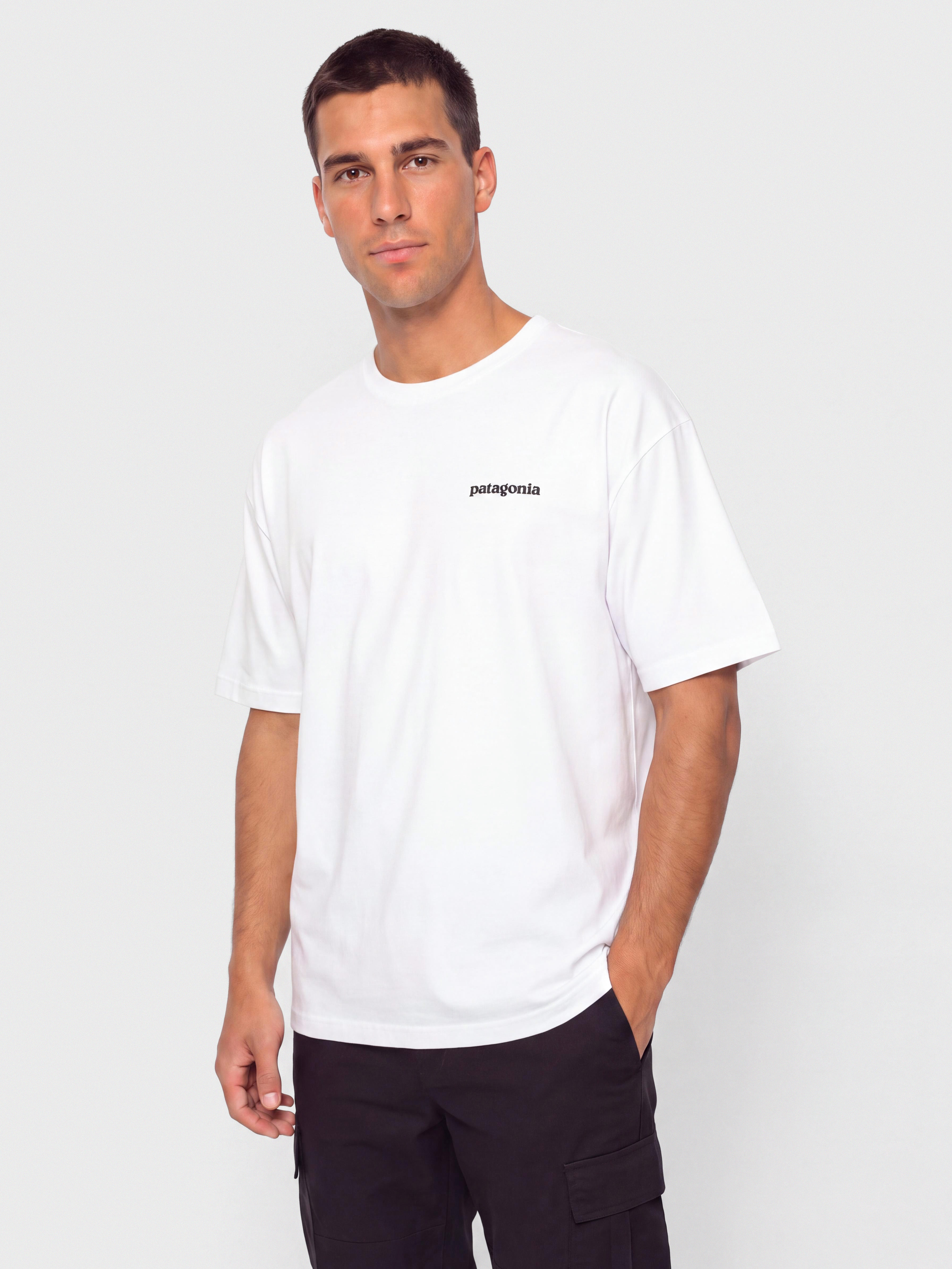 T-shirt Patagonia P 6 Logo Responsibili (fiber white)
