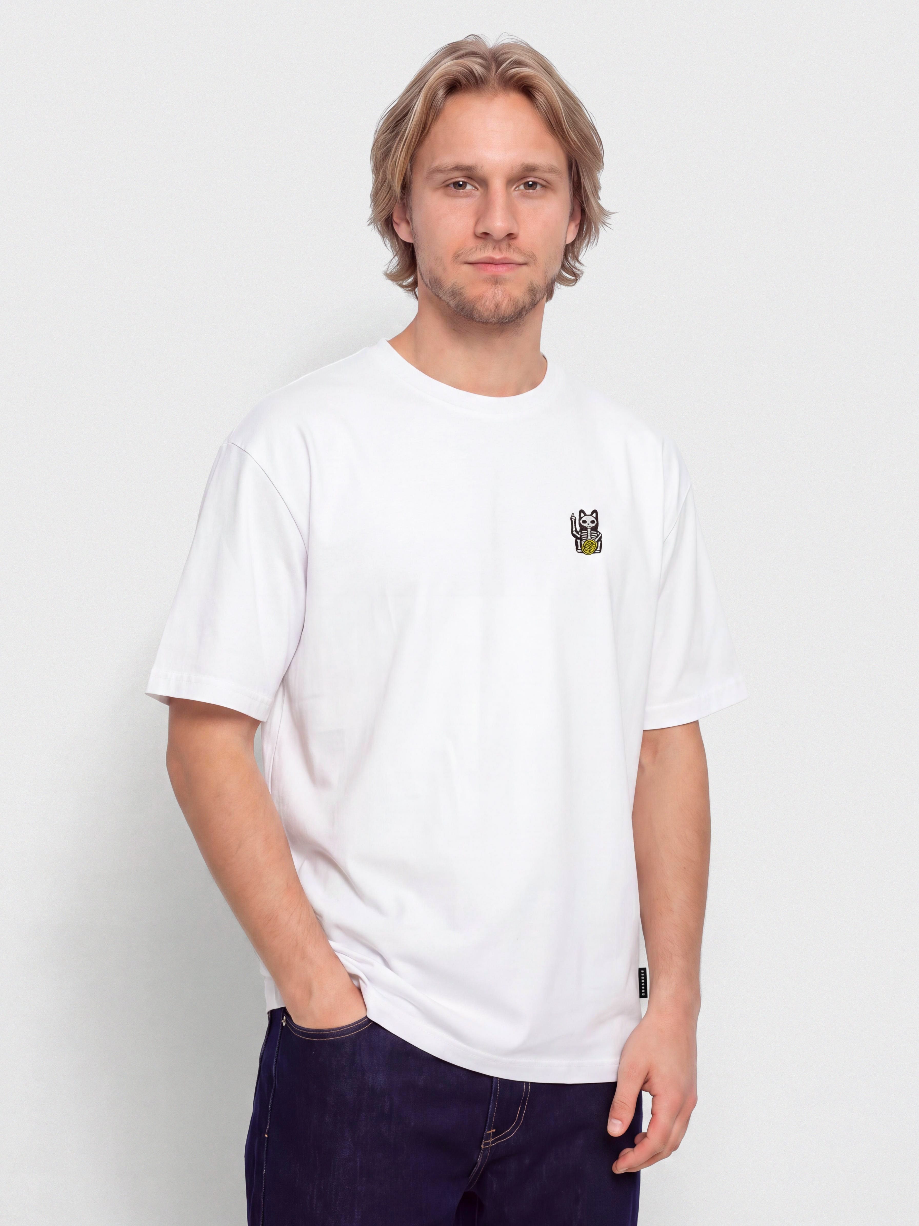 T-shirt Iriedaily Bone Cat (white)