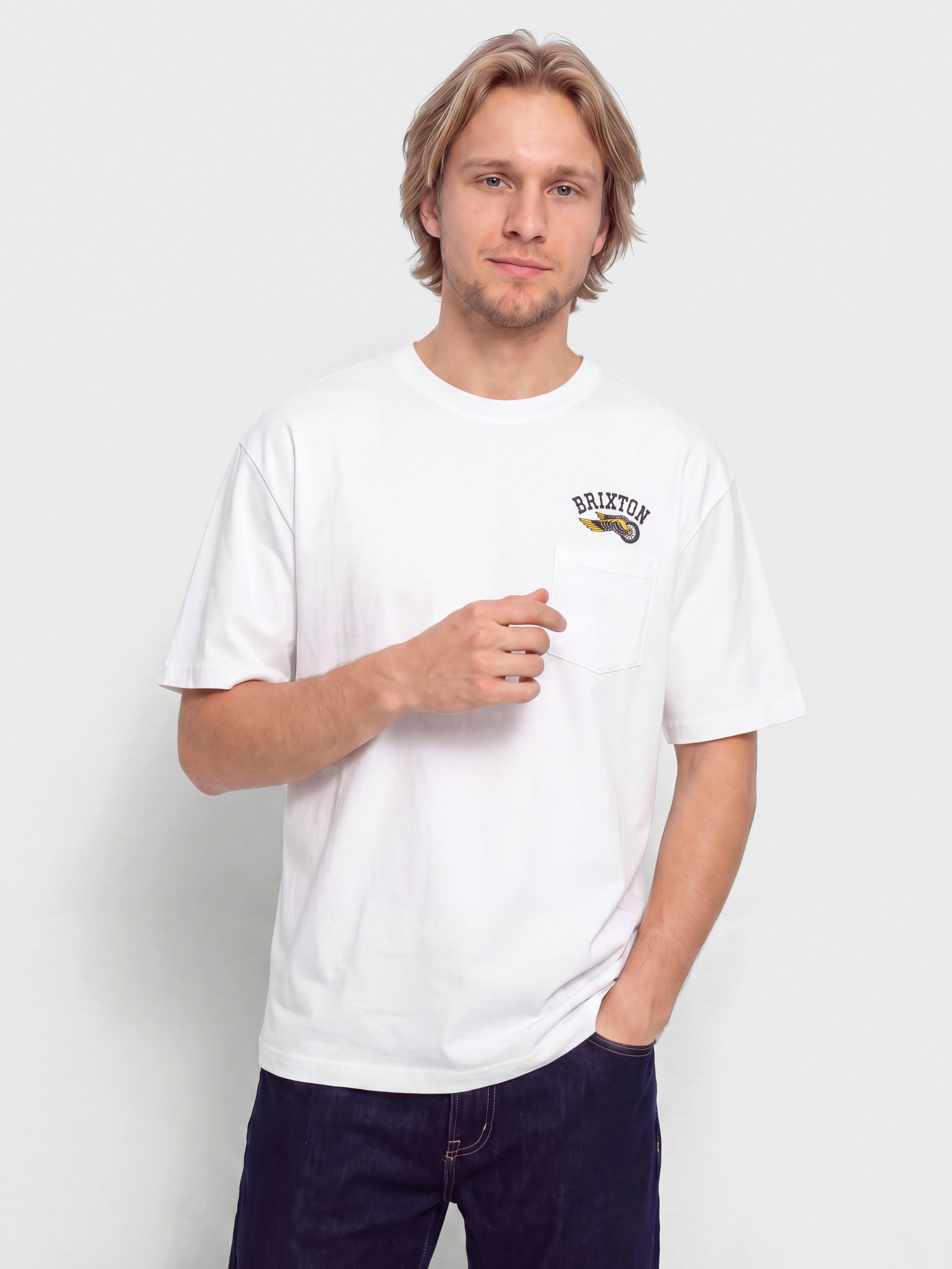 T-shirt Brixton Roller Tlrt Pkt (white)