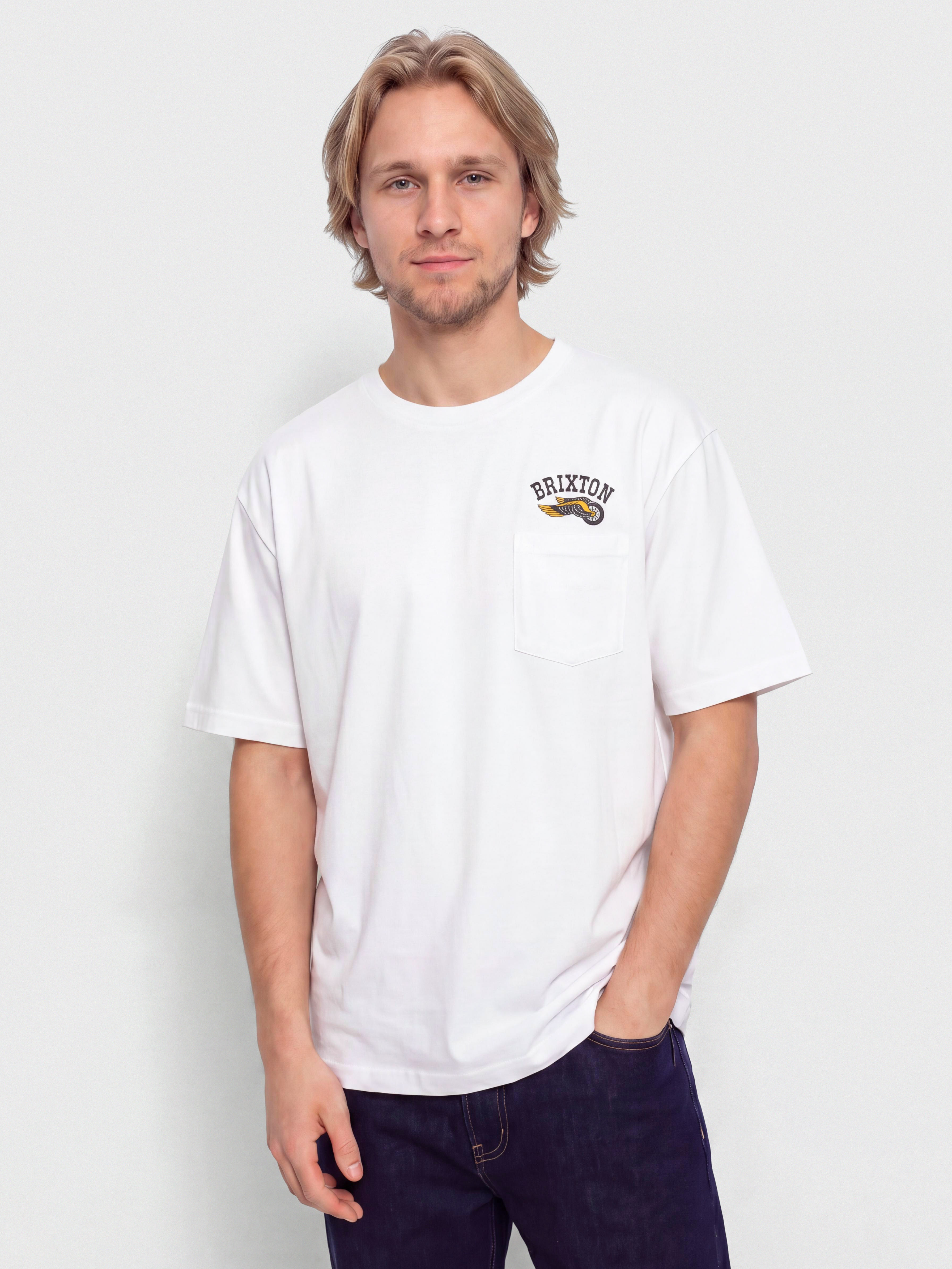 T-shirt Brixton Roller Tlrt Pkt (white)