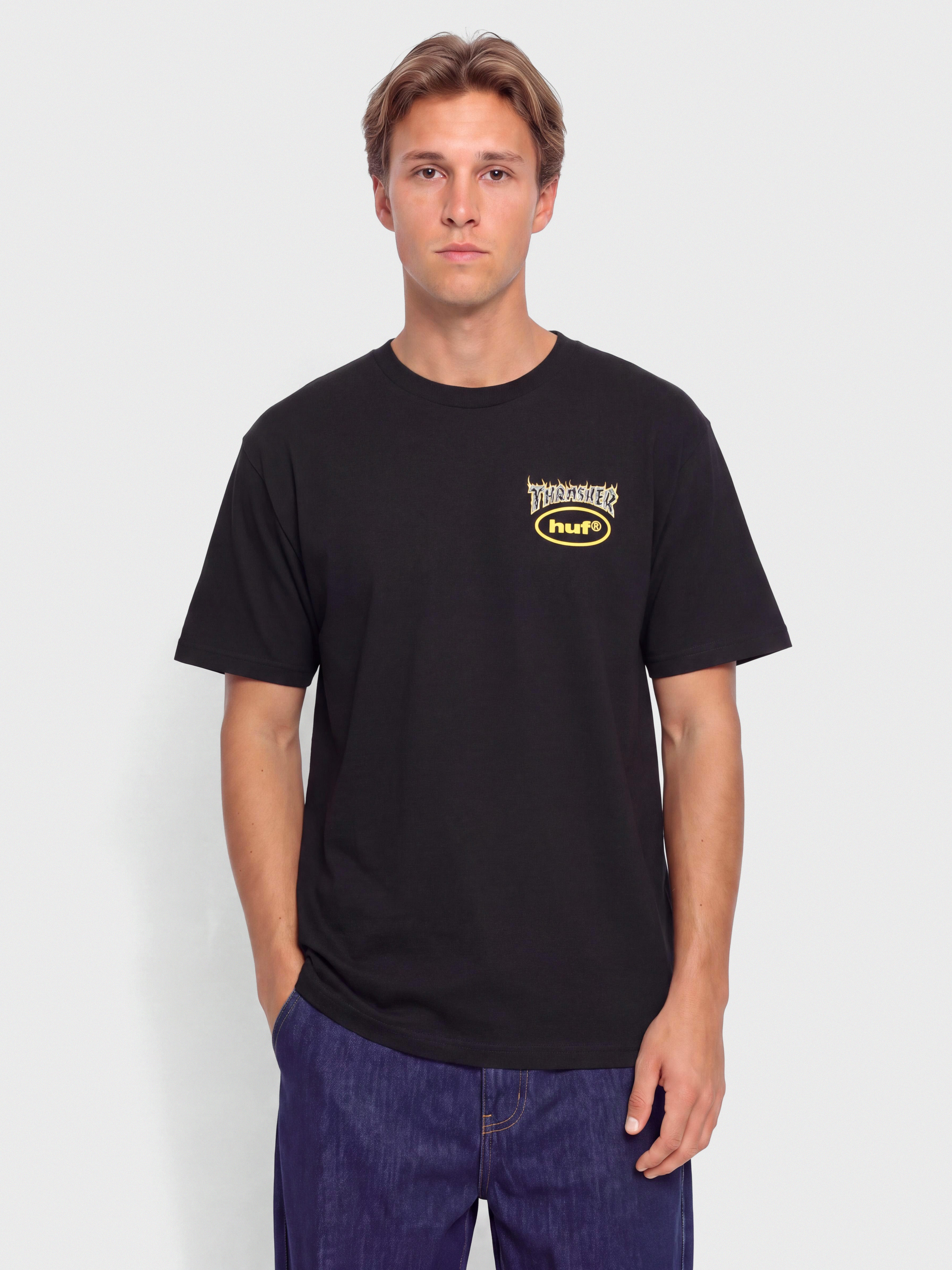 T-shirt HUF X Thrasher Meltdown (black)