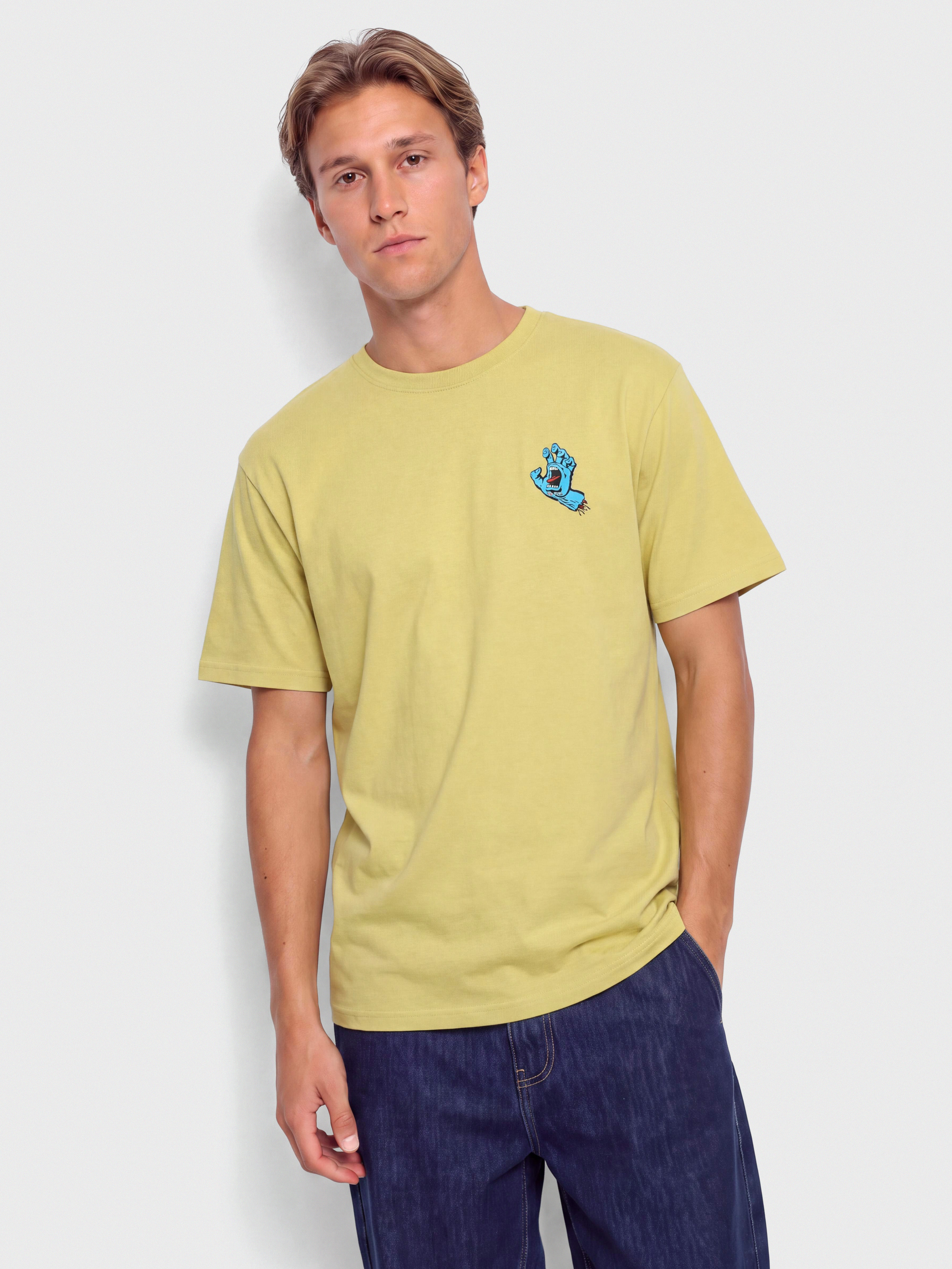 T-shirt Santa Cruz Screaming Hand Chest (faded khaki)