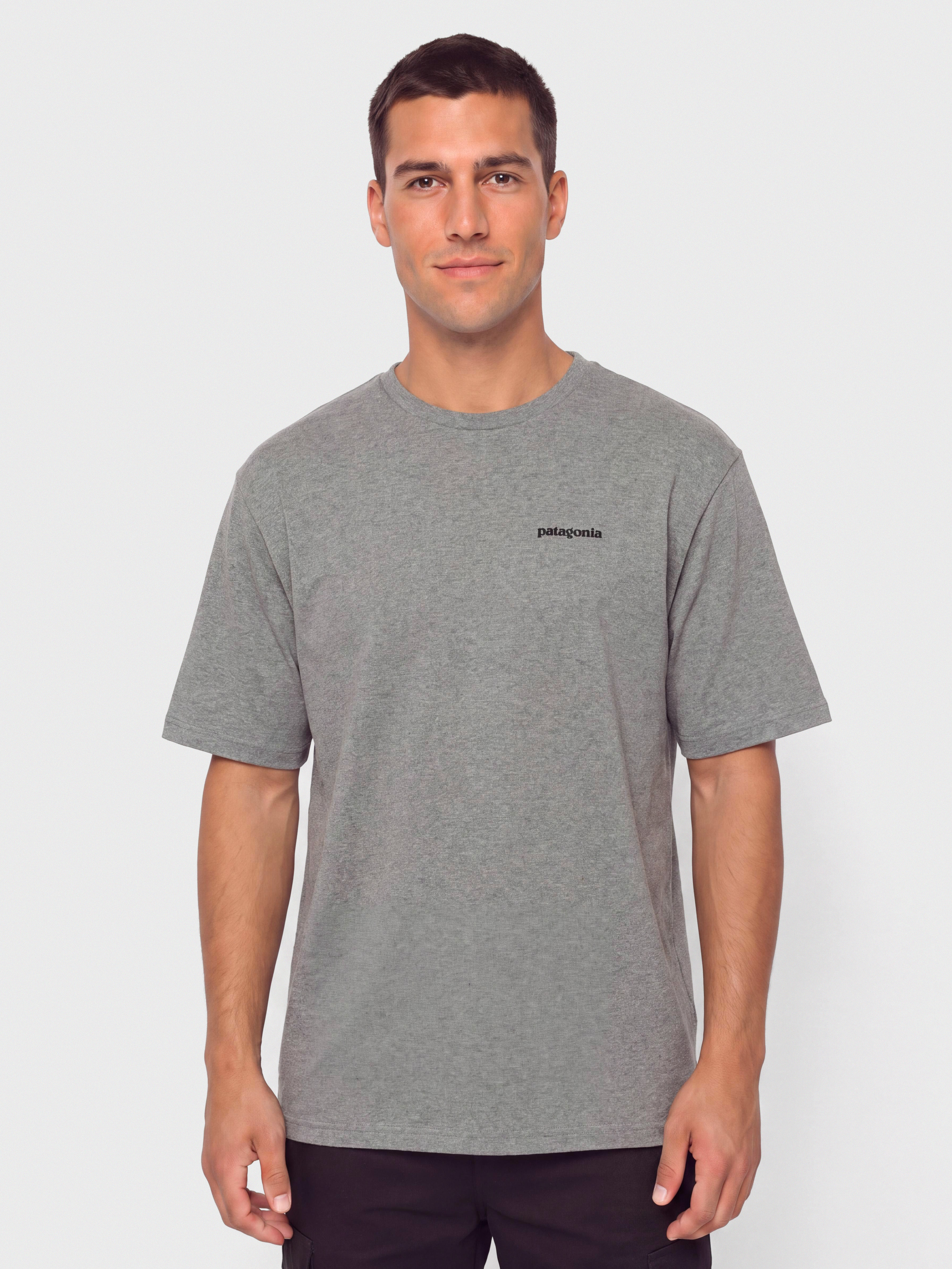T-shirt Patagonia P6 Logo Responsibili (gravel heather)