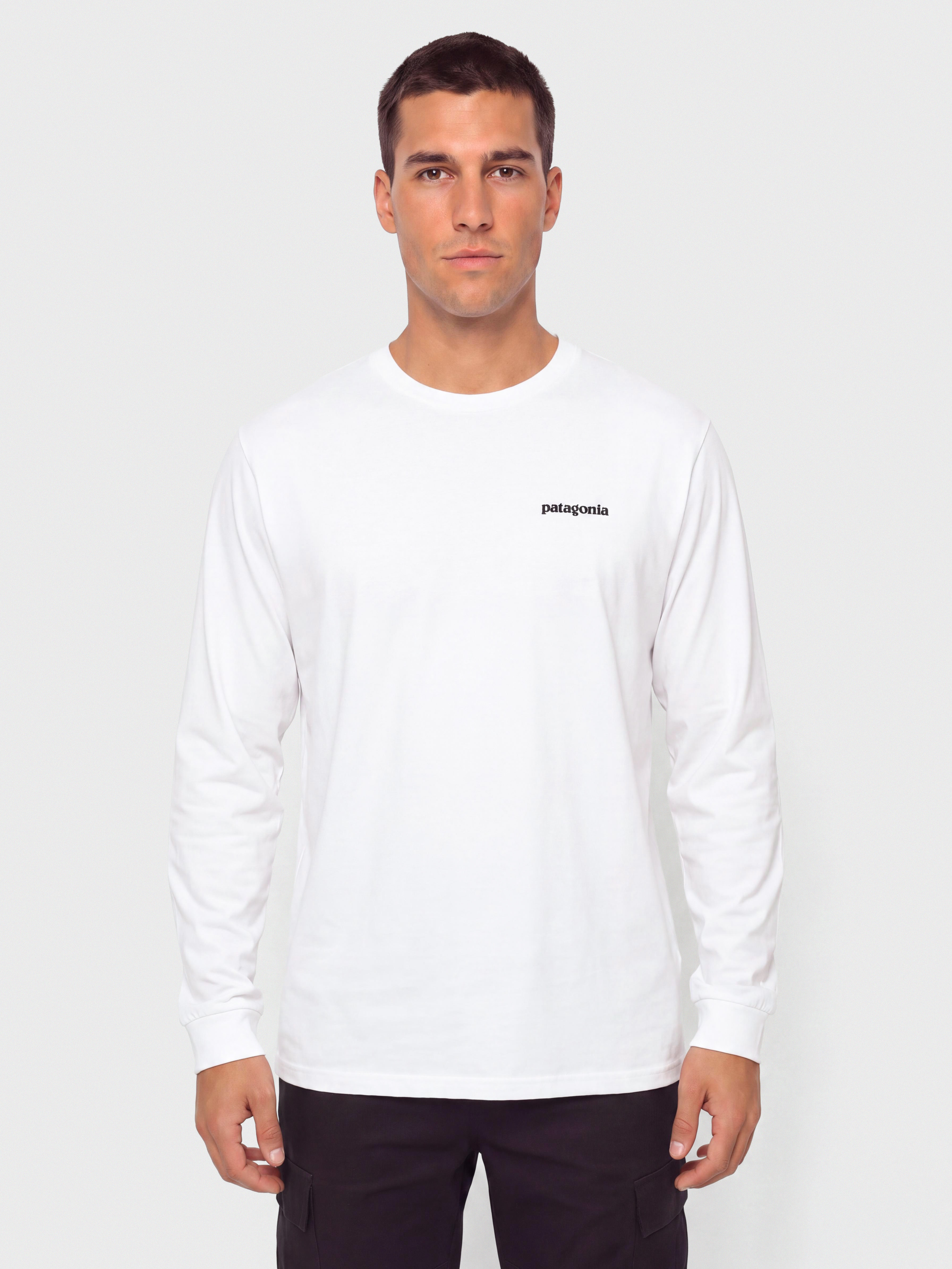 Longsleeve Patagonia P 6 Logo Responsibili (fiber white)
