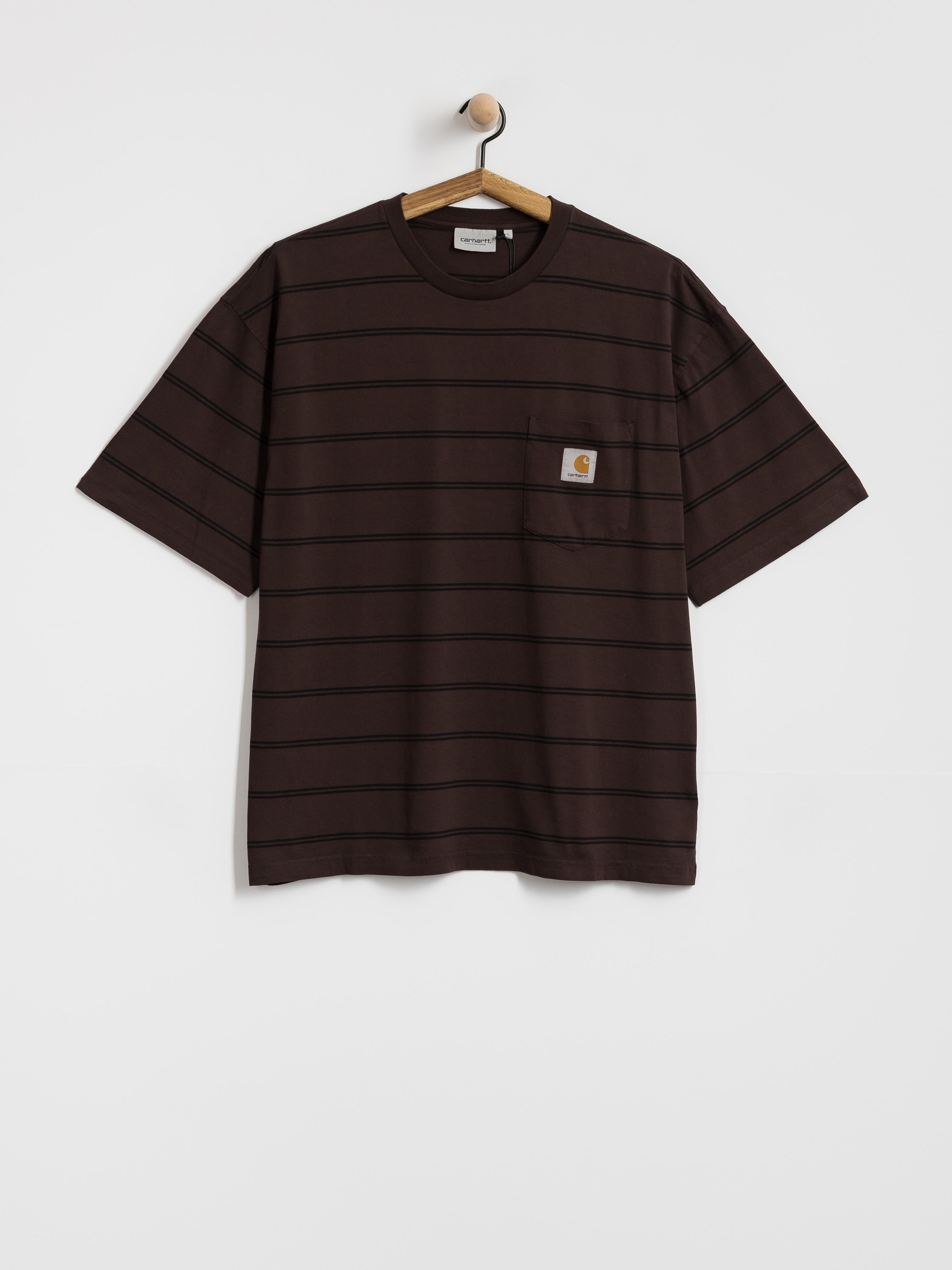 T-shirt Carhartt WIP Cardona Pocket (cardona stripe natural/palisander/garment dyed)