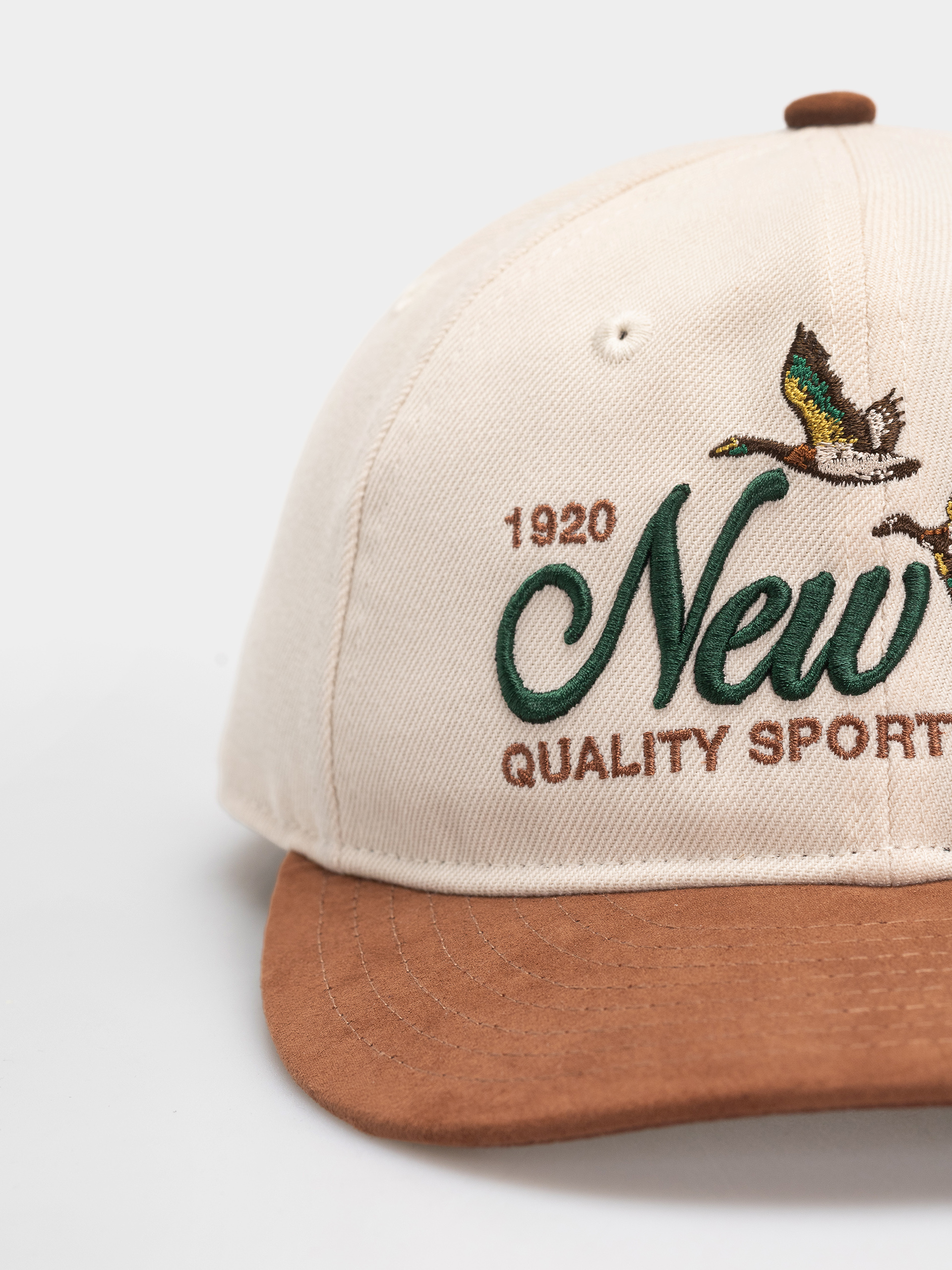 Czapka z daszkiem New Era Suede Pc 9Fifty Rc (light cream/brown)