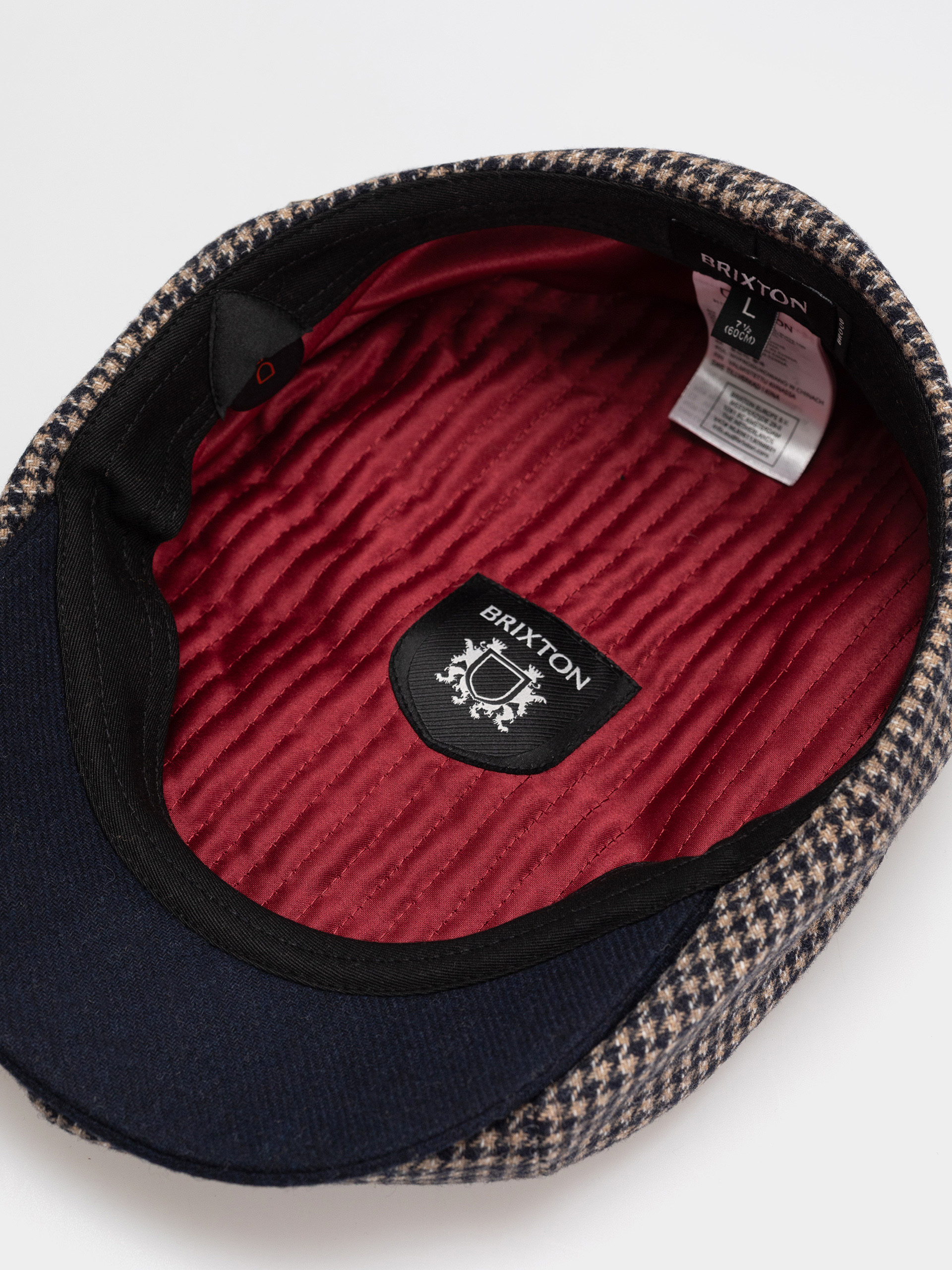 Kaszkiet Brixton Brood Snap Cap (navy/sand houndstooth)