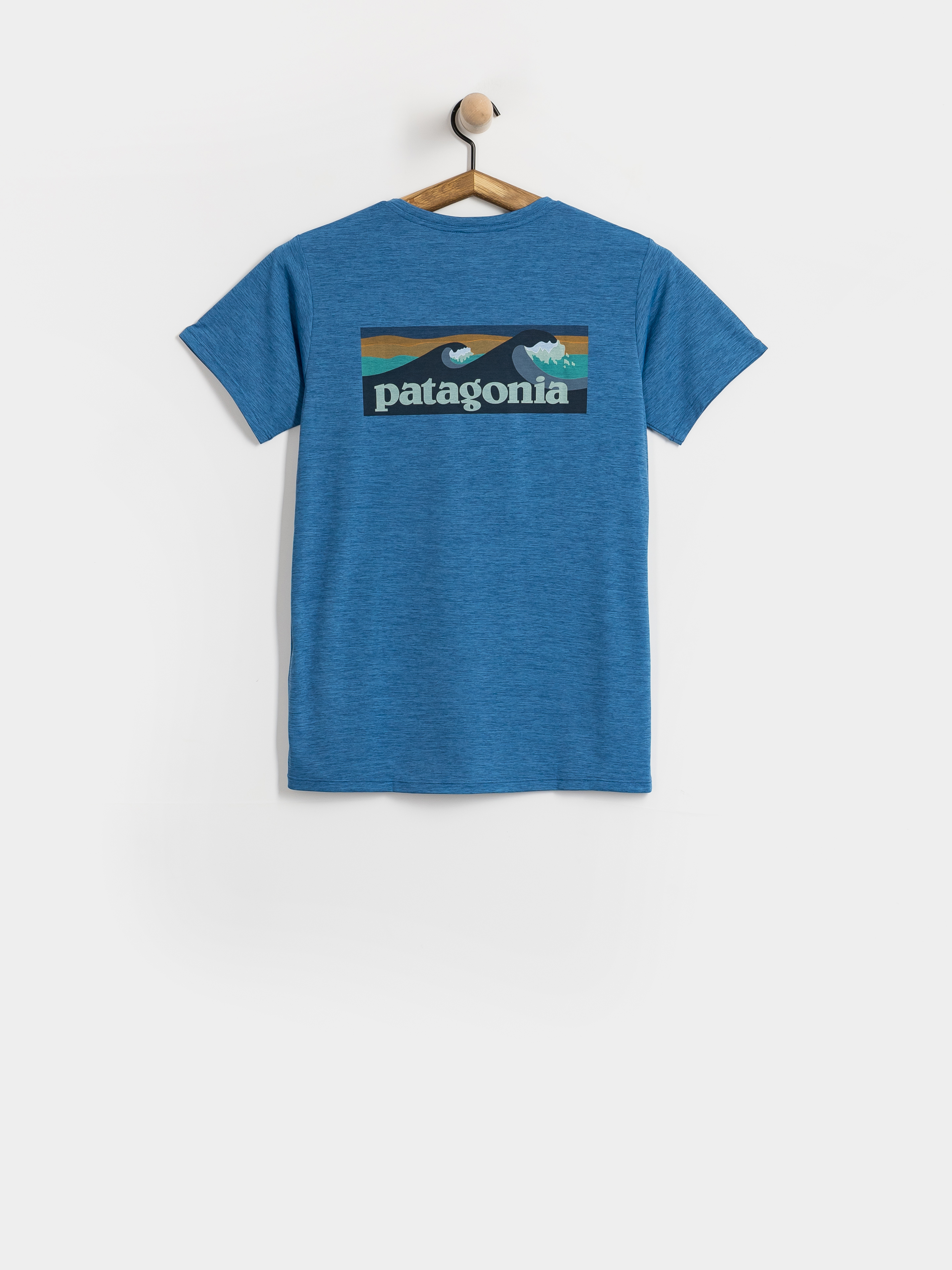 T-shirt Patagonia Cap Cool Daily Boardshort Logo Wmn (aquatic blue light aquatic blue x dye)