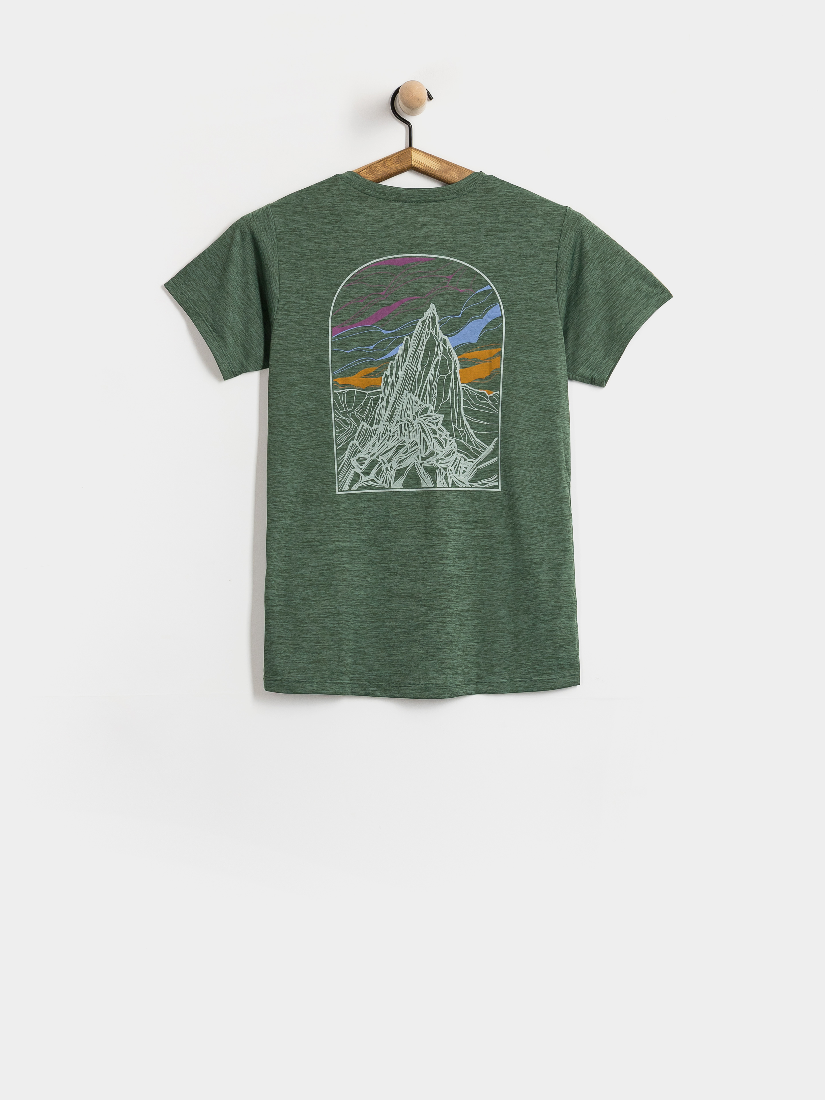 T-shirt Patagonia Cap Cool Daily Cloud Crag Wmn (canopy green light canopy green x dye)