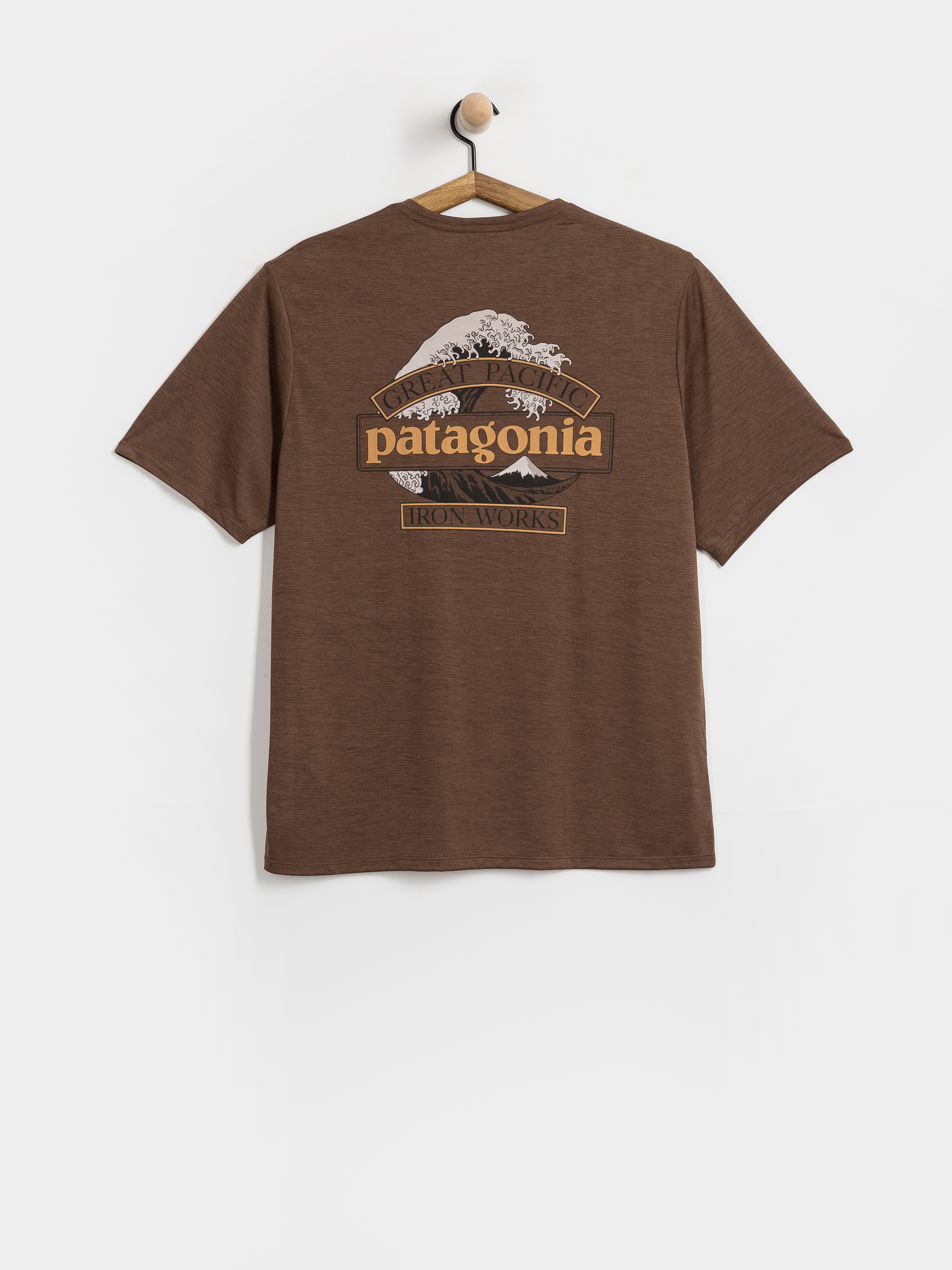 T-shirt Patagonia Cap Cool Daily Great Waves (berm brown light berm brown x dye)