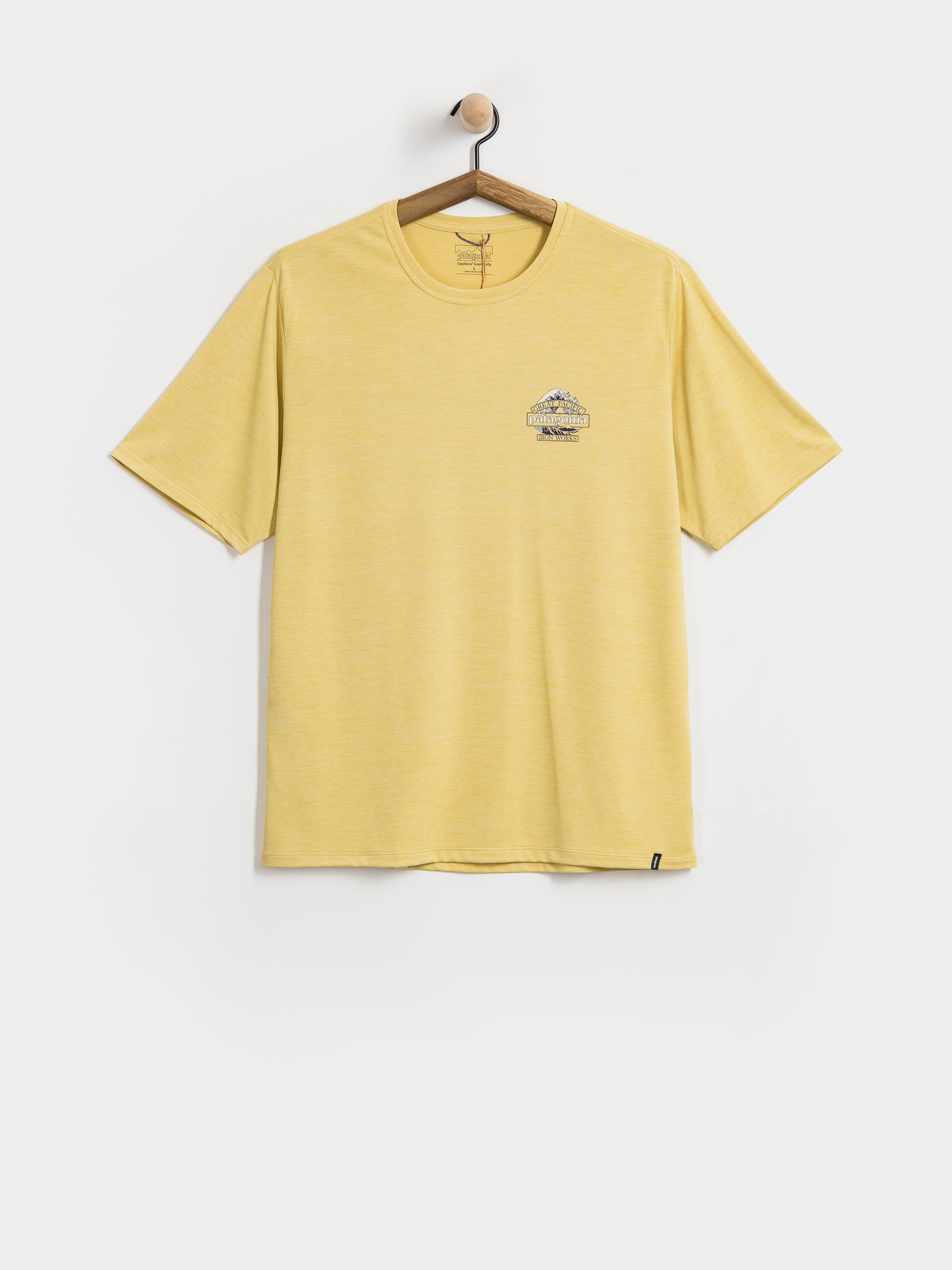 T-shirt Patagonia Cap Cool Daily Great Waves (limestone yellow light limestone yellow x dye)