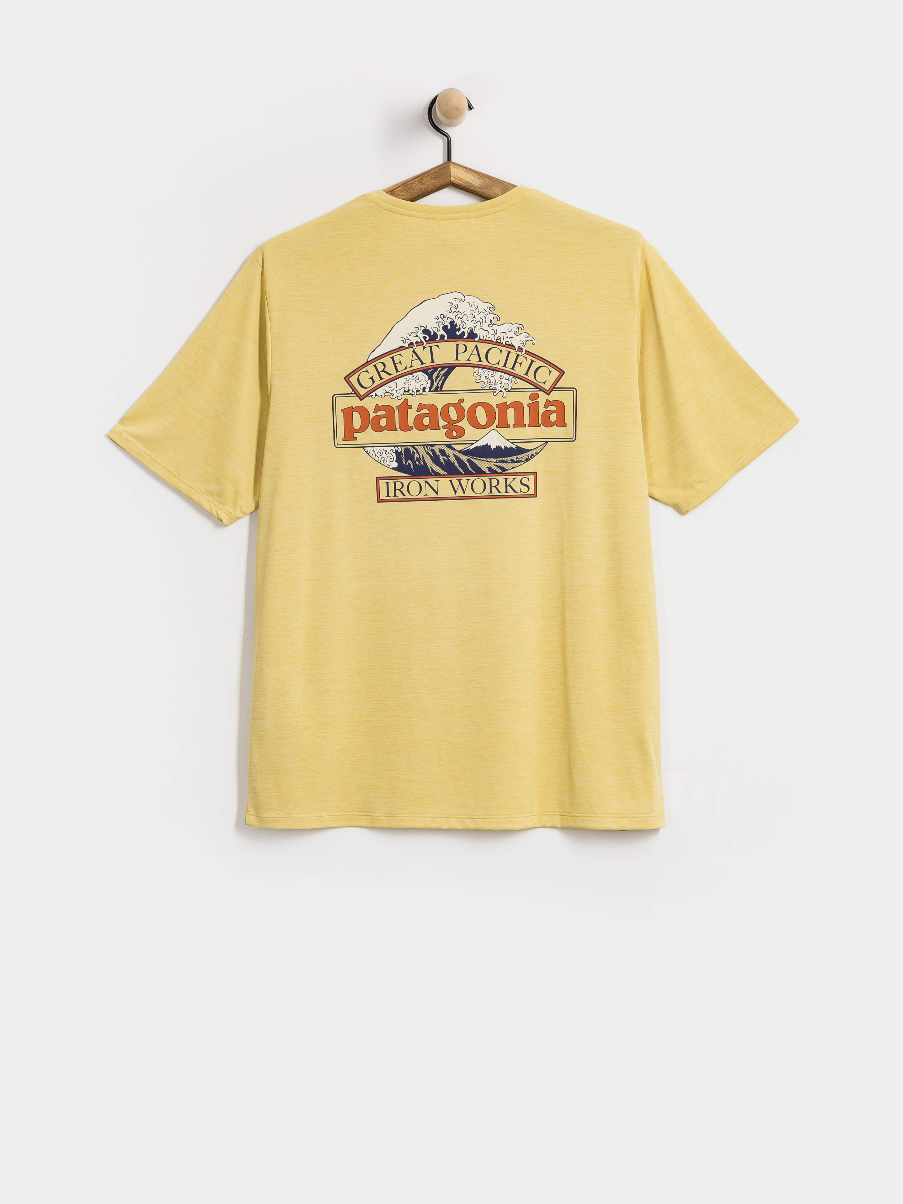T-shirt Patagonia Cap Cool Daily Great Waves (limestone yellow light limestone yellow x dye)