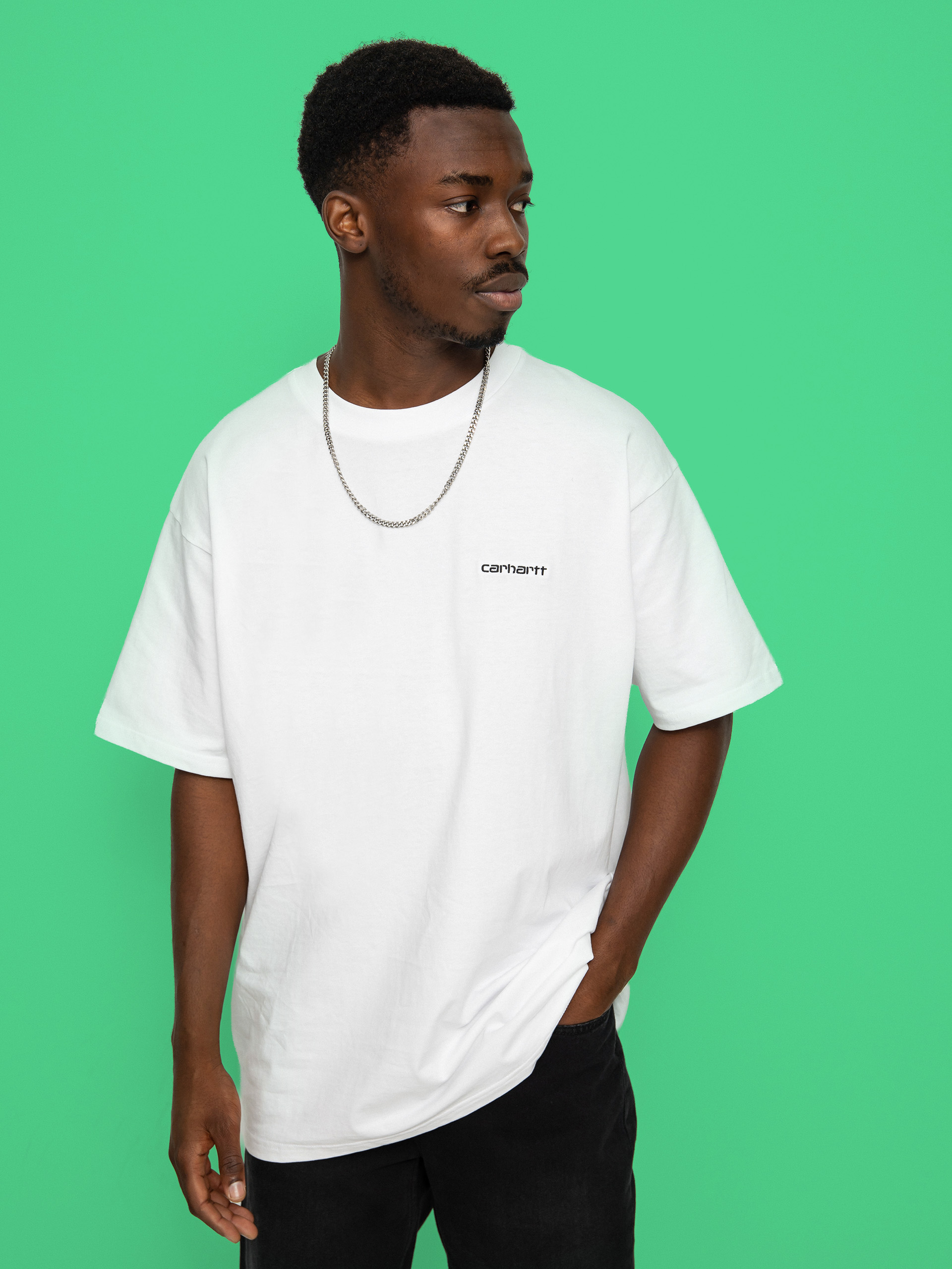 T-shirt Carhartt WIP Script Embroidery (white/black)