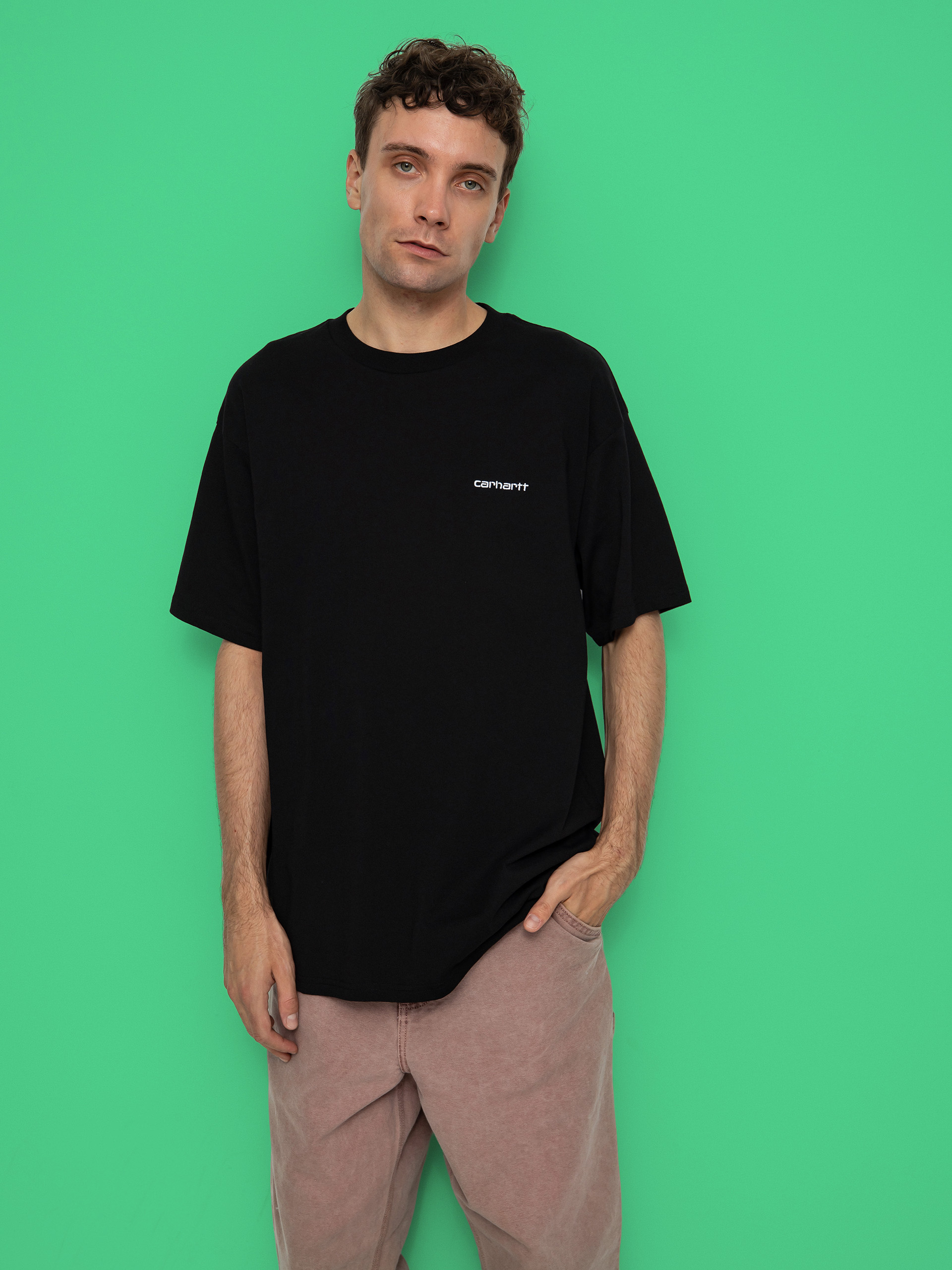 T-shirt Carhartt WIP Script Embroidery (black/white)