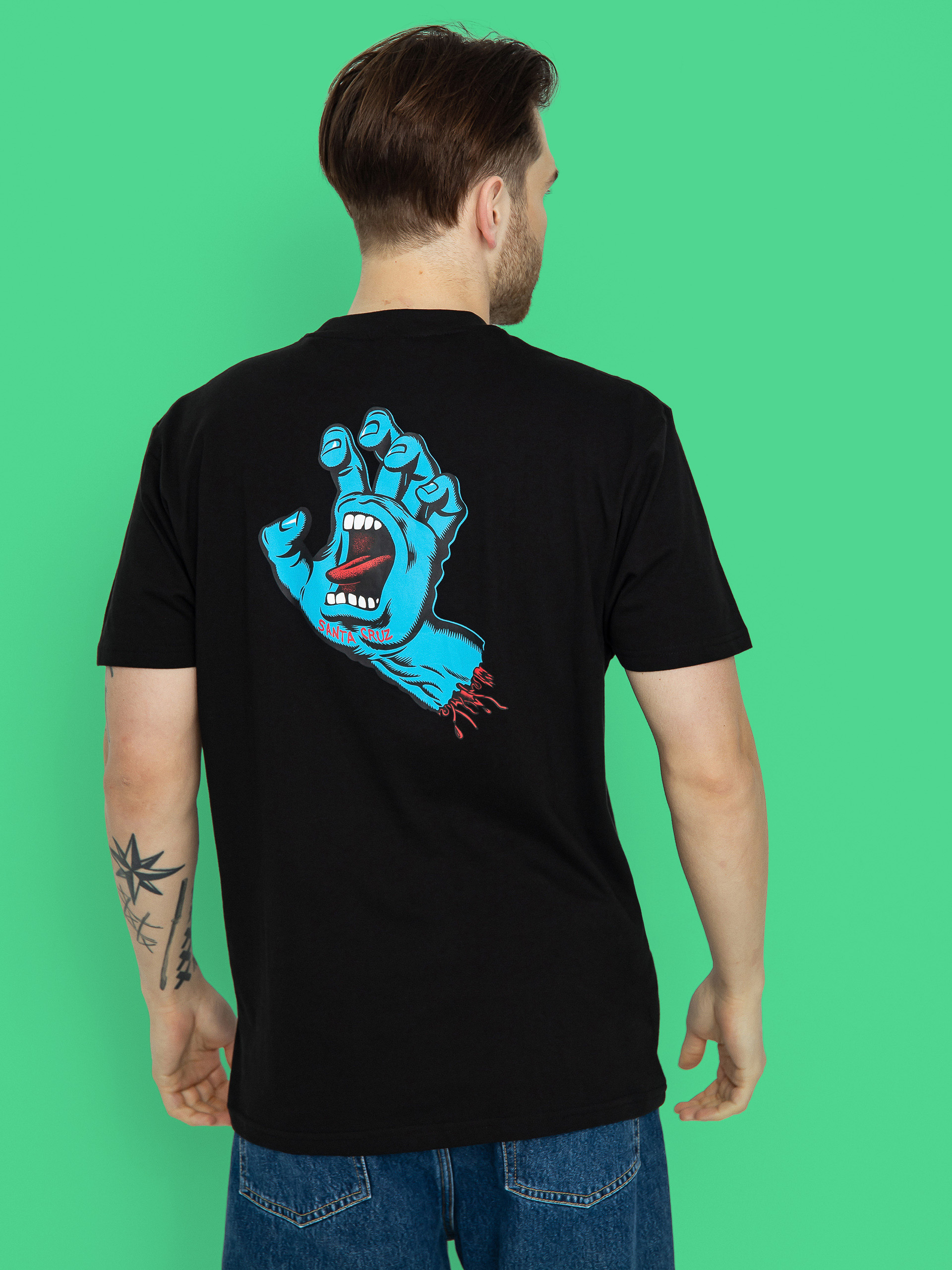 T-shirt Santa Cruz Screaming Hand Chest (black)