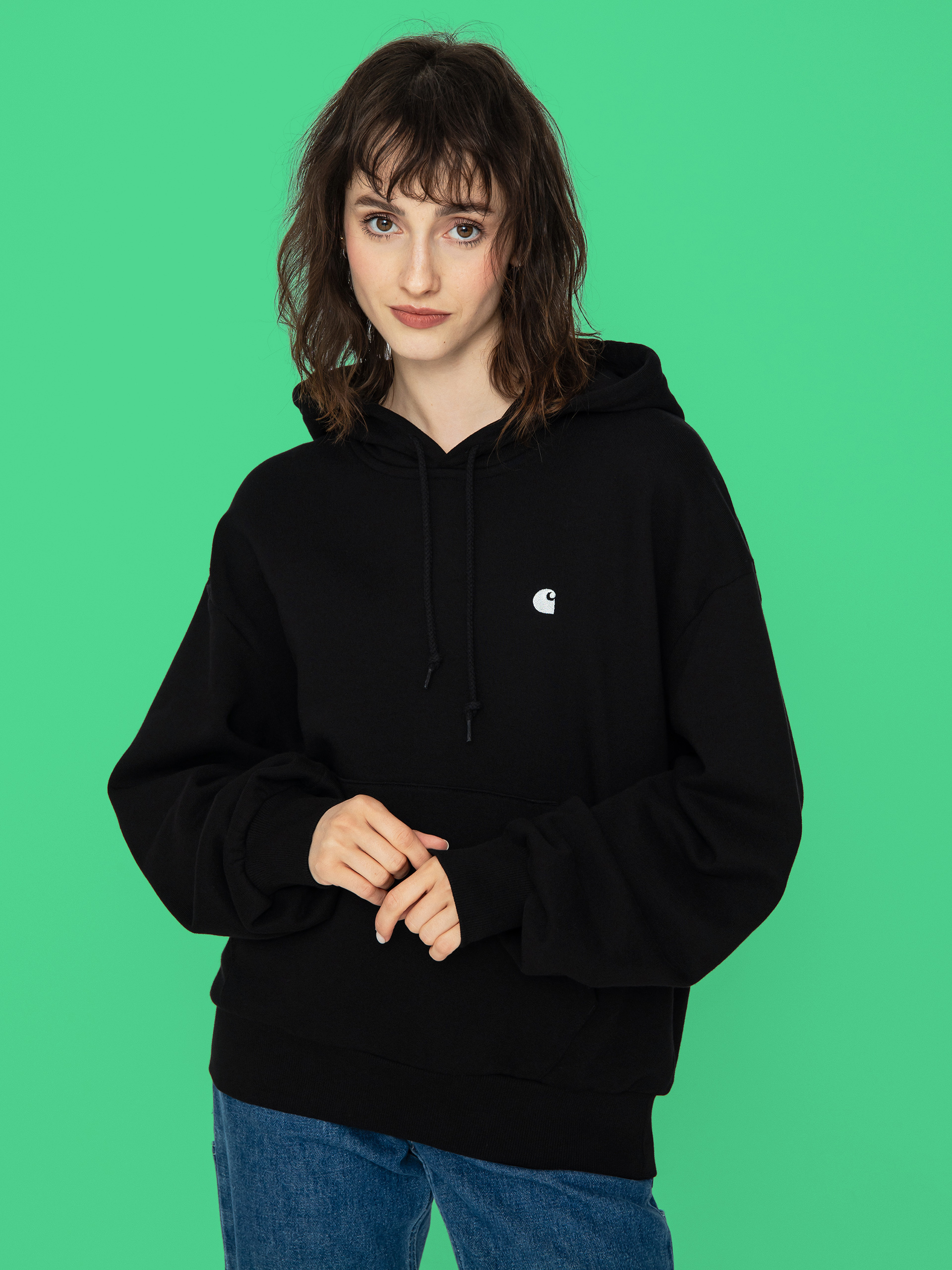 Bluza z kapturem Carhartt WIP Casey HD Wmn (black/silver)