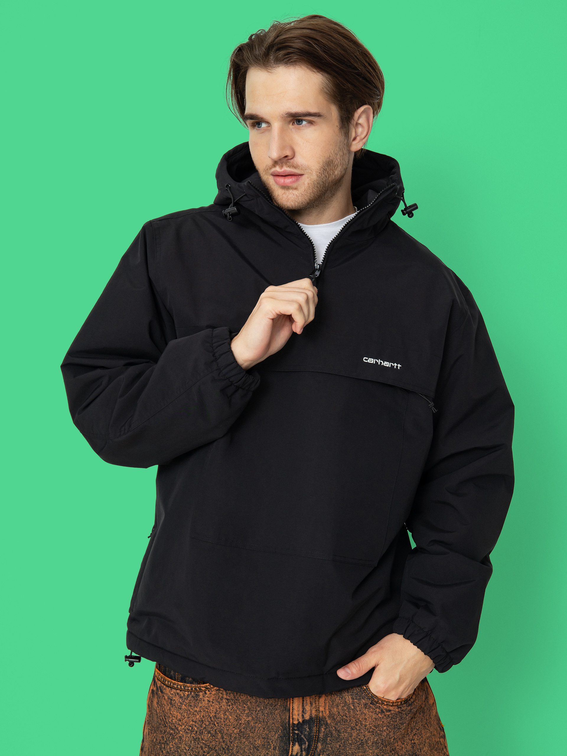 Kurtka Carhartt WIP Windbreaker Pullover (black/white)