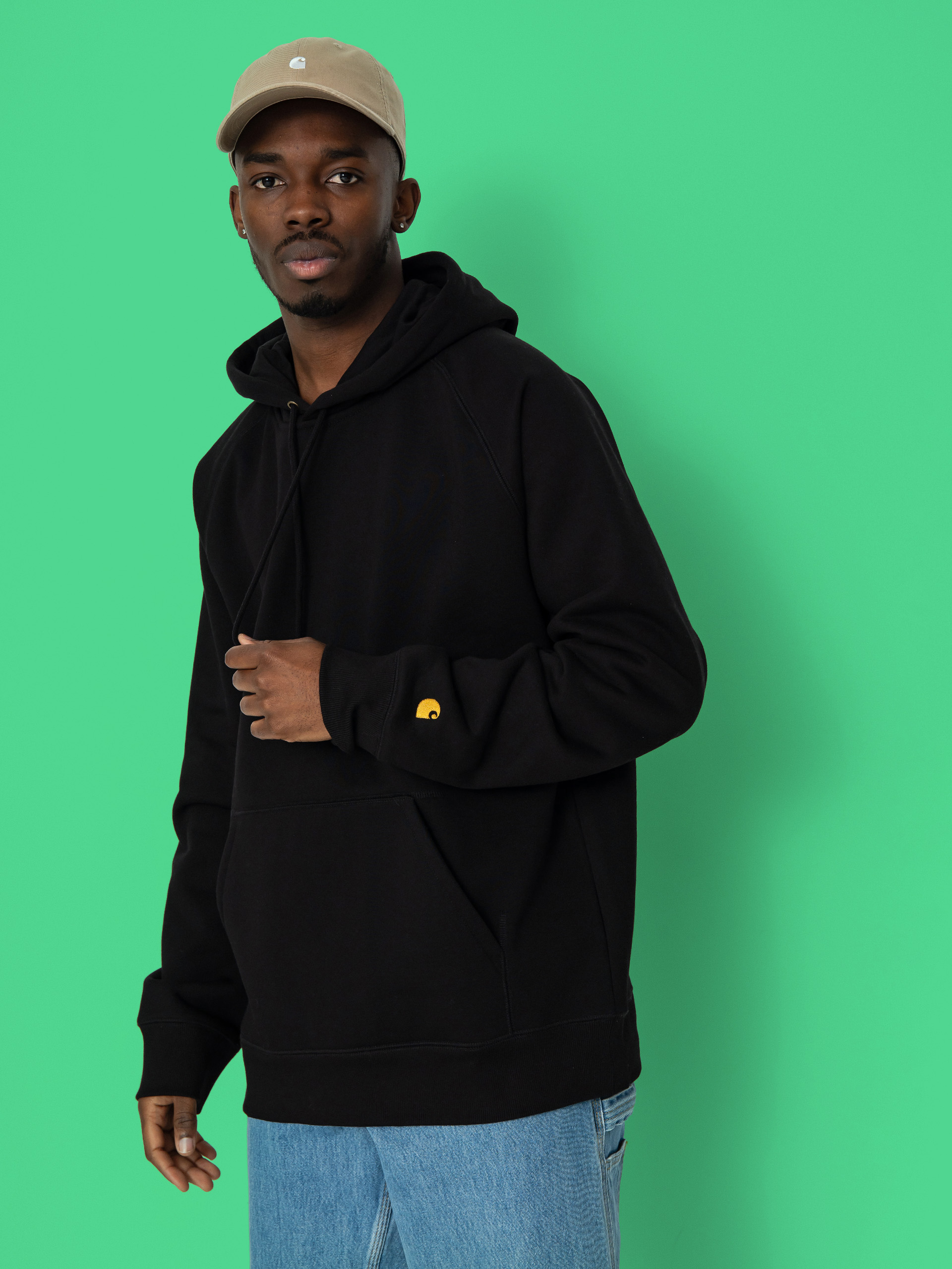 Bluza z kapturem Carhartt WIP Chase HD (black/gold)