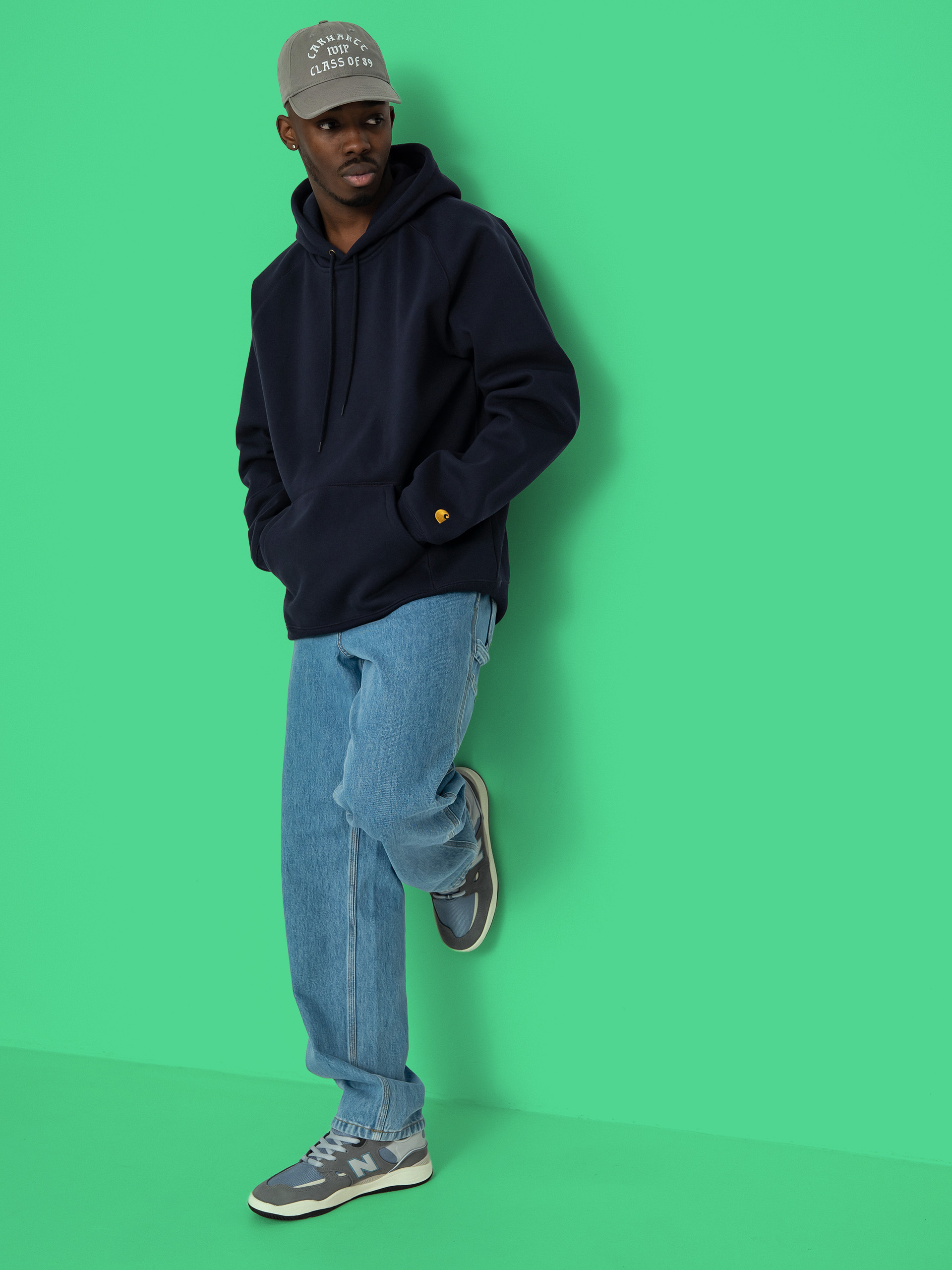 Bluza z kapturem Carhartt WIP Chase HD (dark navy/gold)
