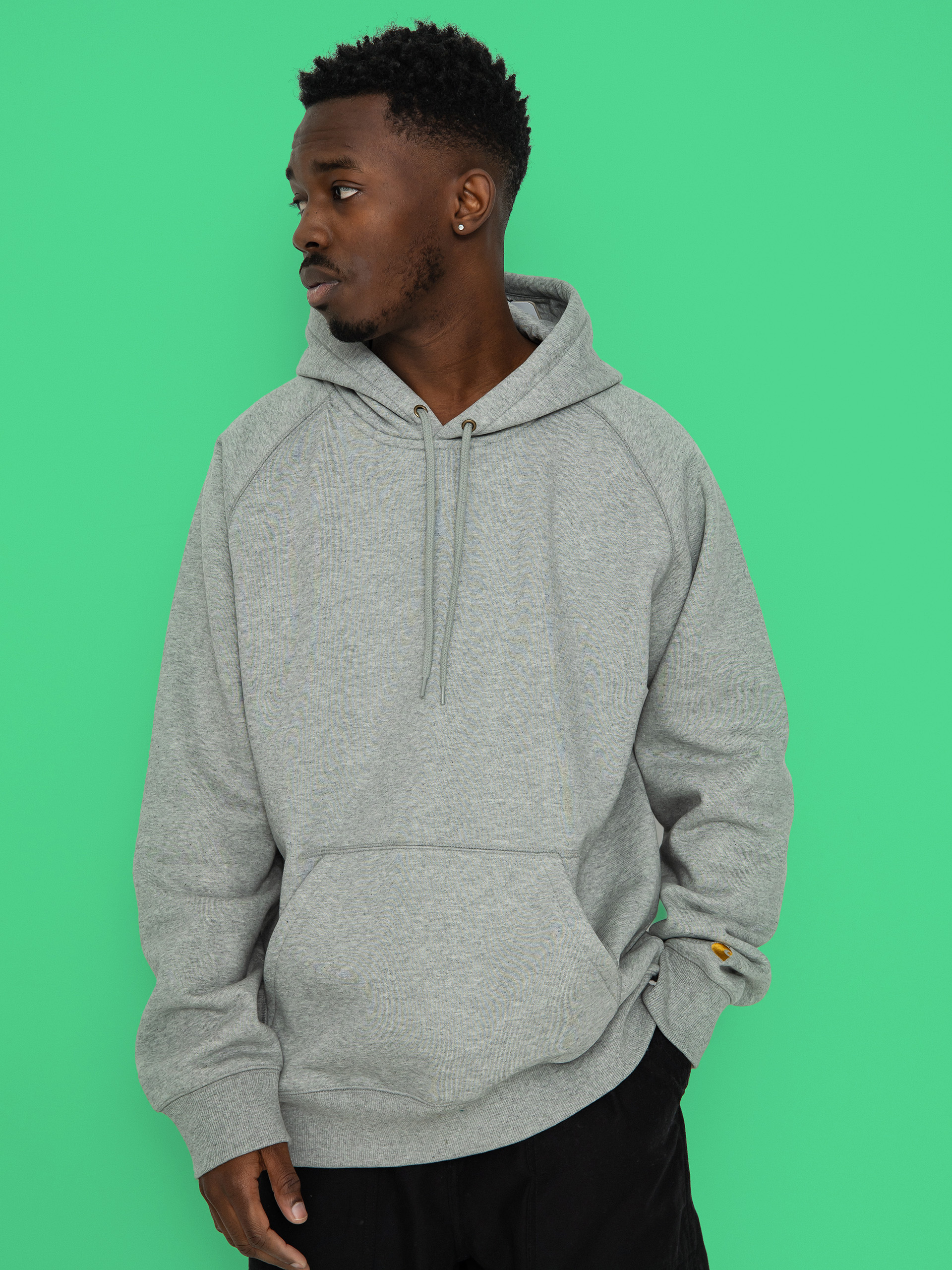 Bluza z kapturem Carhartt WIP Chase HD (grey heather/gold)