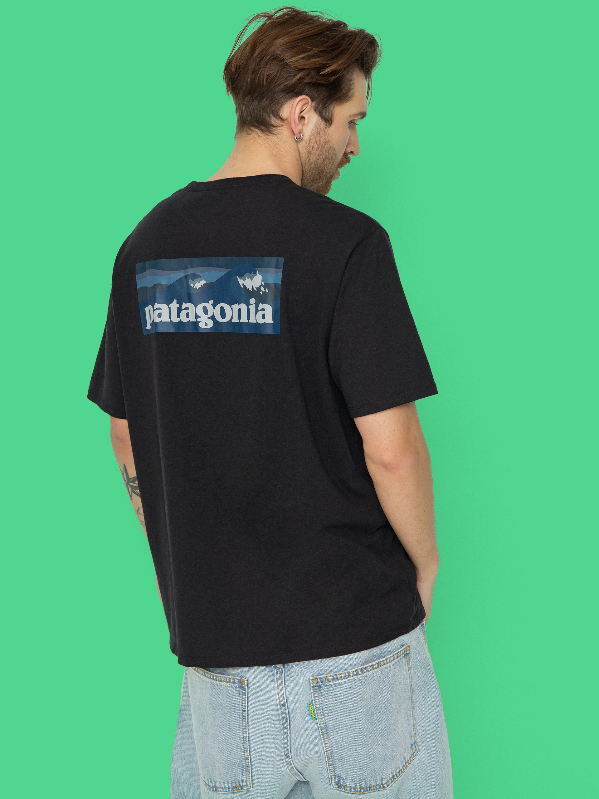 T-shirt Patagonia Boardshort Logo Pocket Responsibili (ink black)