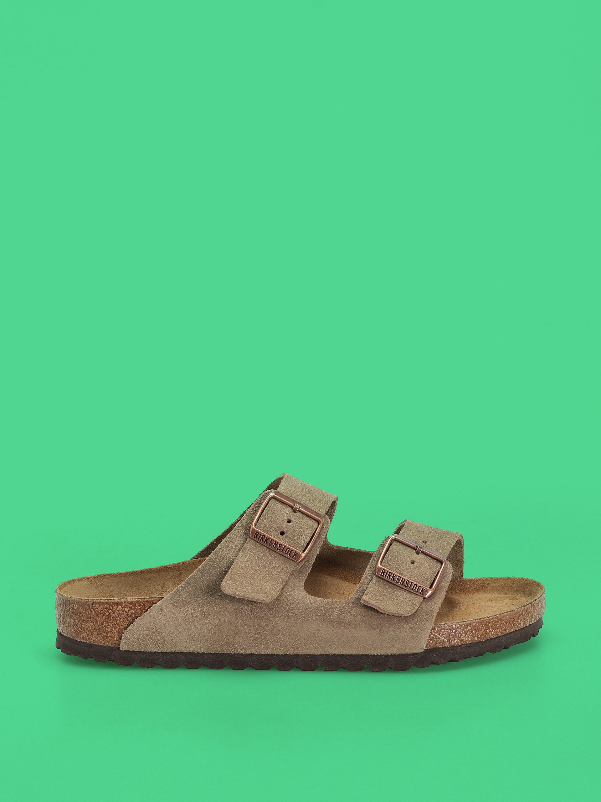Klapki Birkenstock Arizona Suede Leather Regular (taupe)