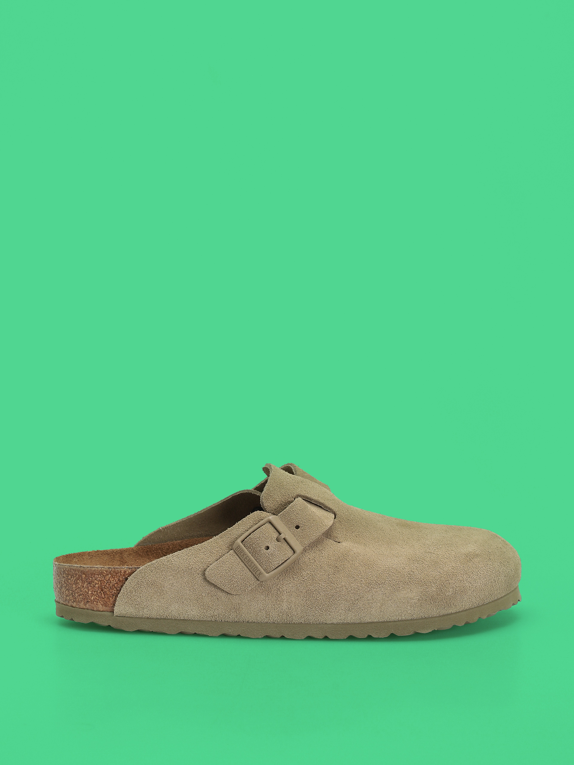 Klapki Birkenstock Boston Suede Leather Regular (faded khaki)