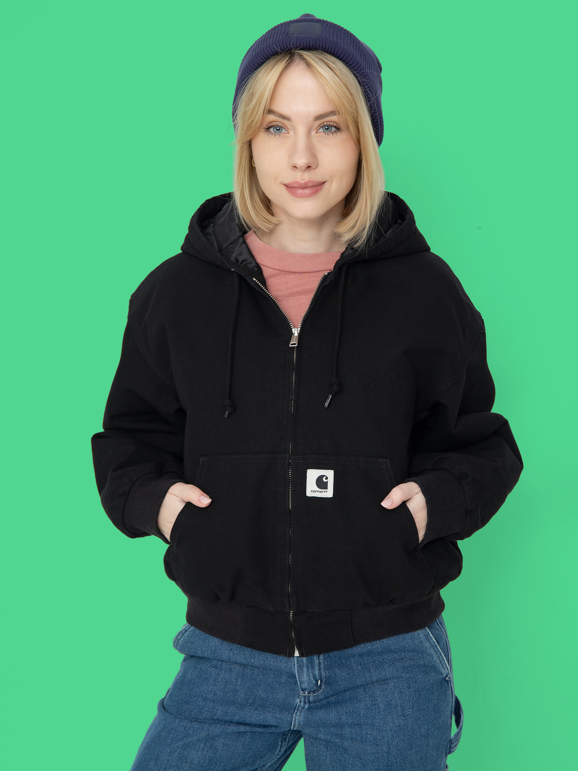 Kurtka Carhartt WIP OG Active Wmn (black rinsed canvas)