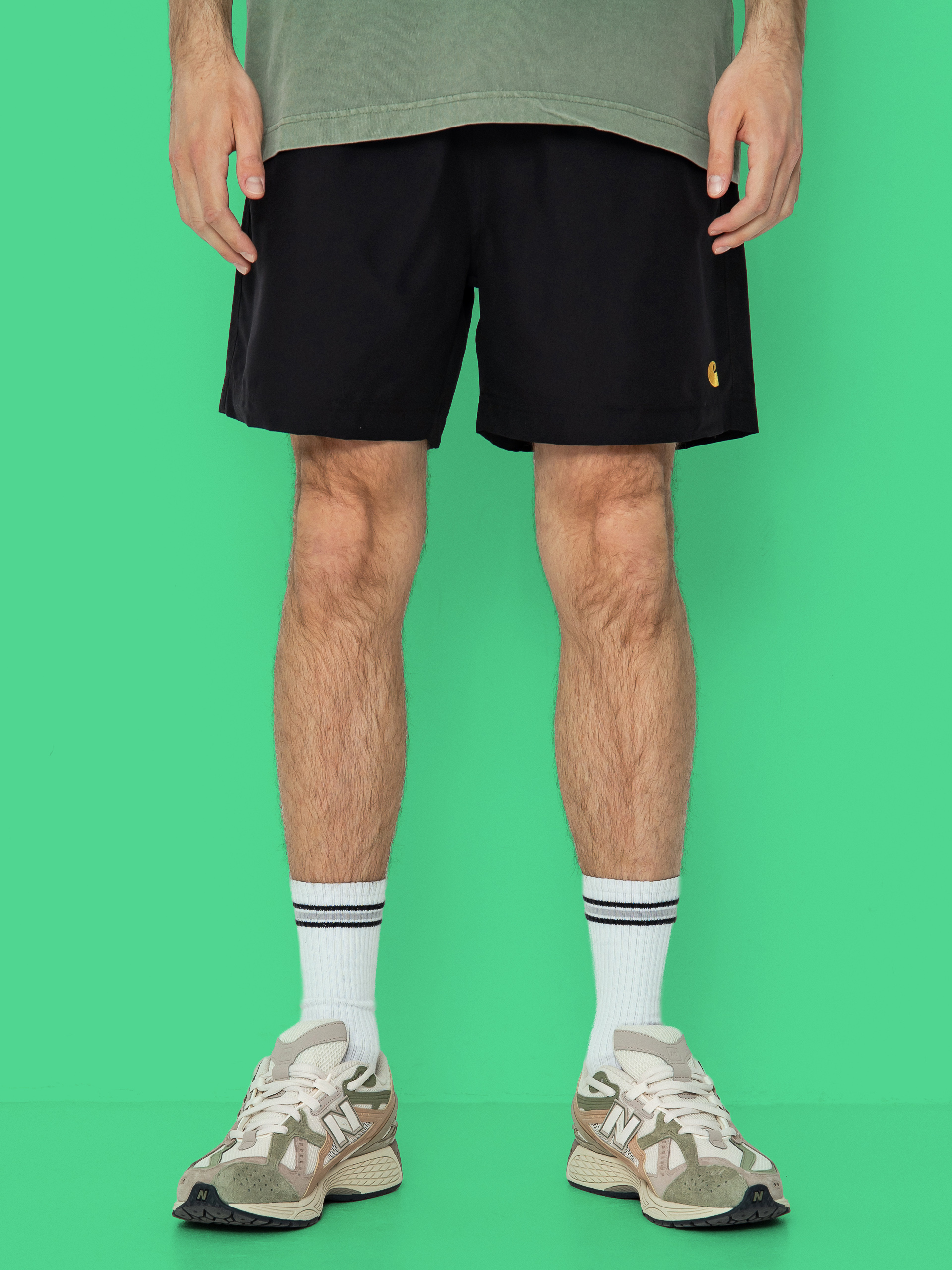Szorty Carhartt WIP Chase Swim (black/gold)