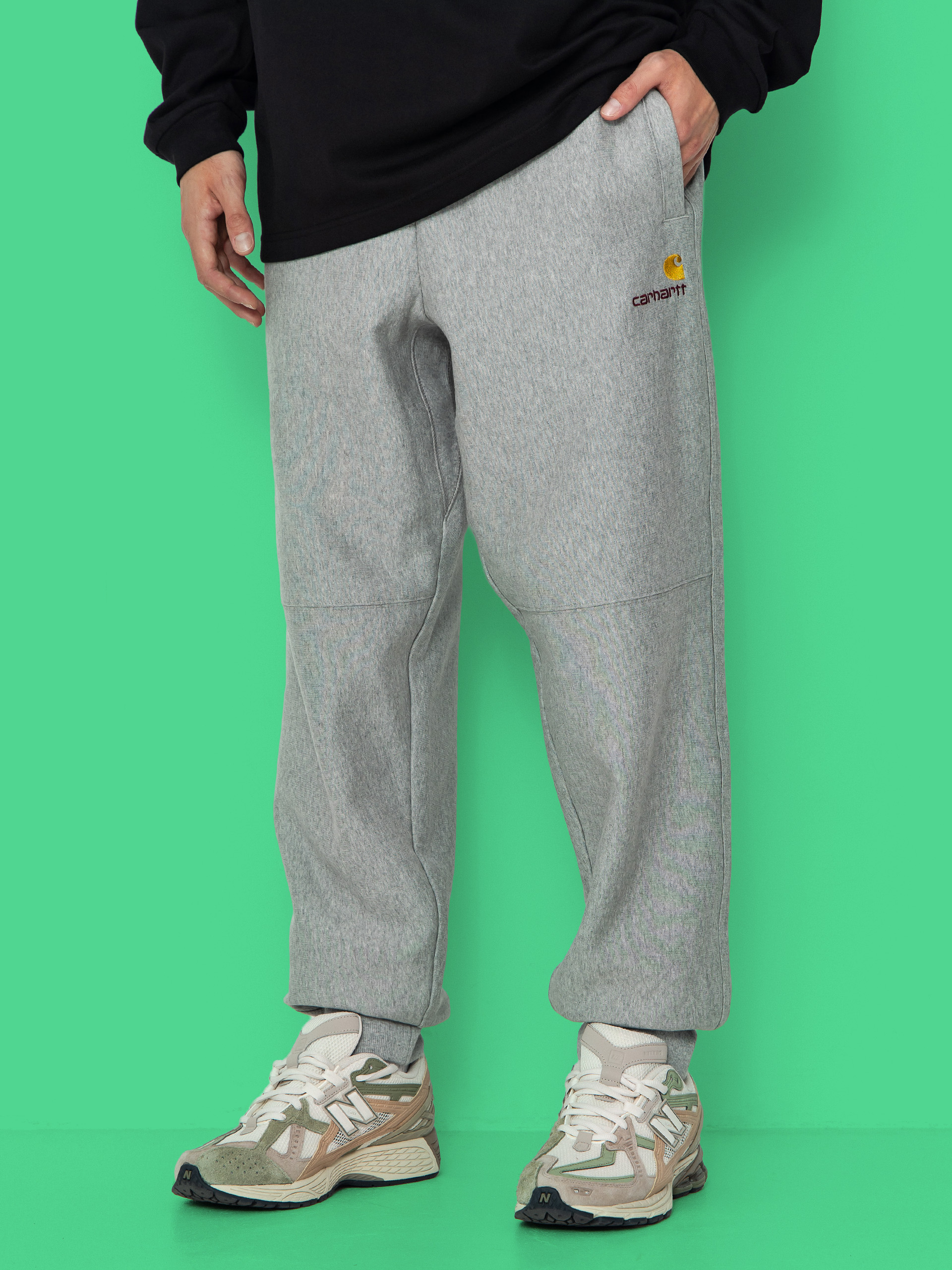 Spodnie Carhartt WIP American Script Jogging (grey heather)