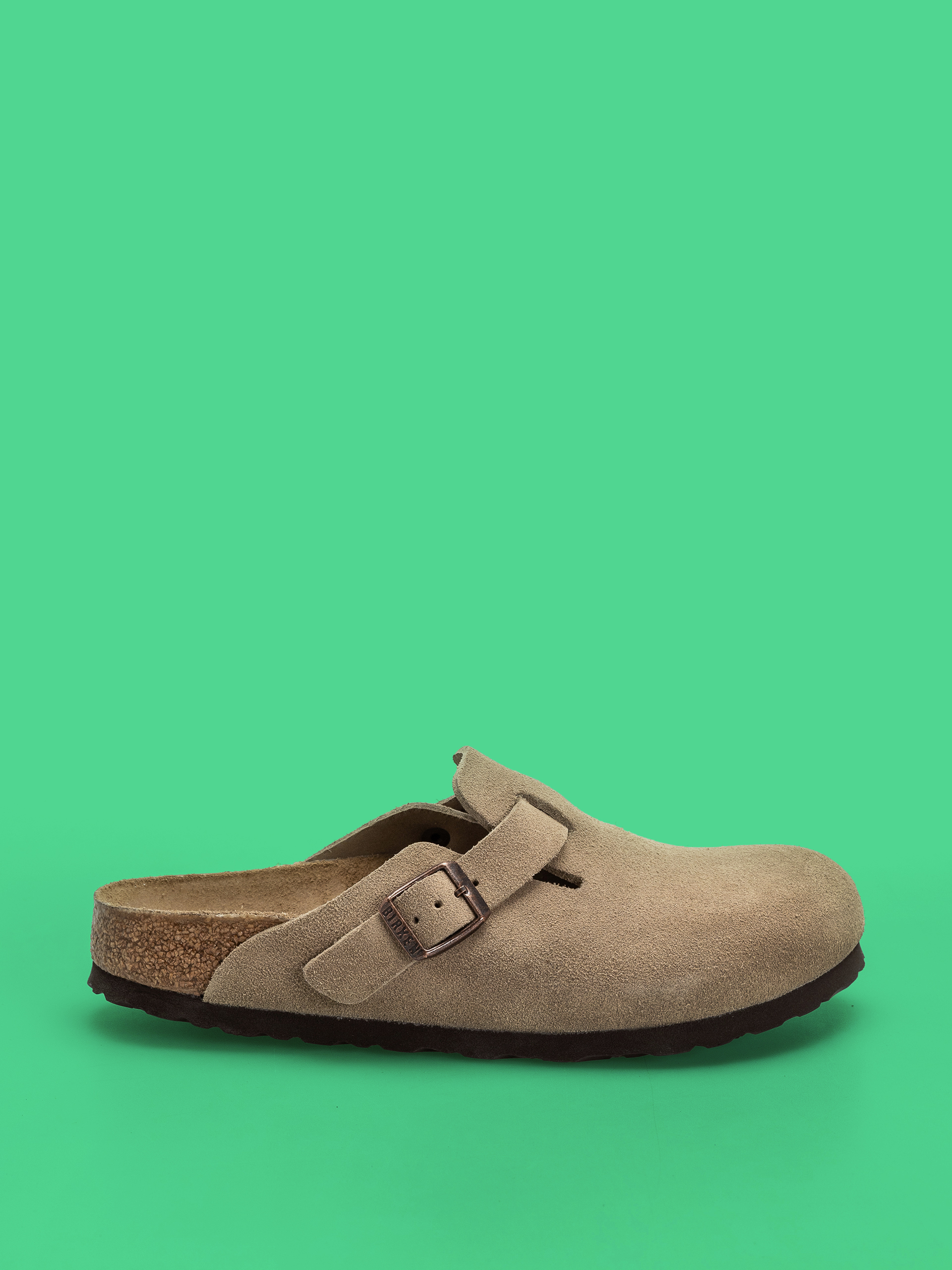 Klapki Birkenstock Boston Suede Leather Narrow Wmn (taupe)