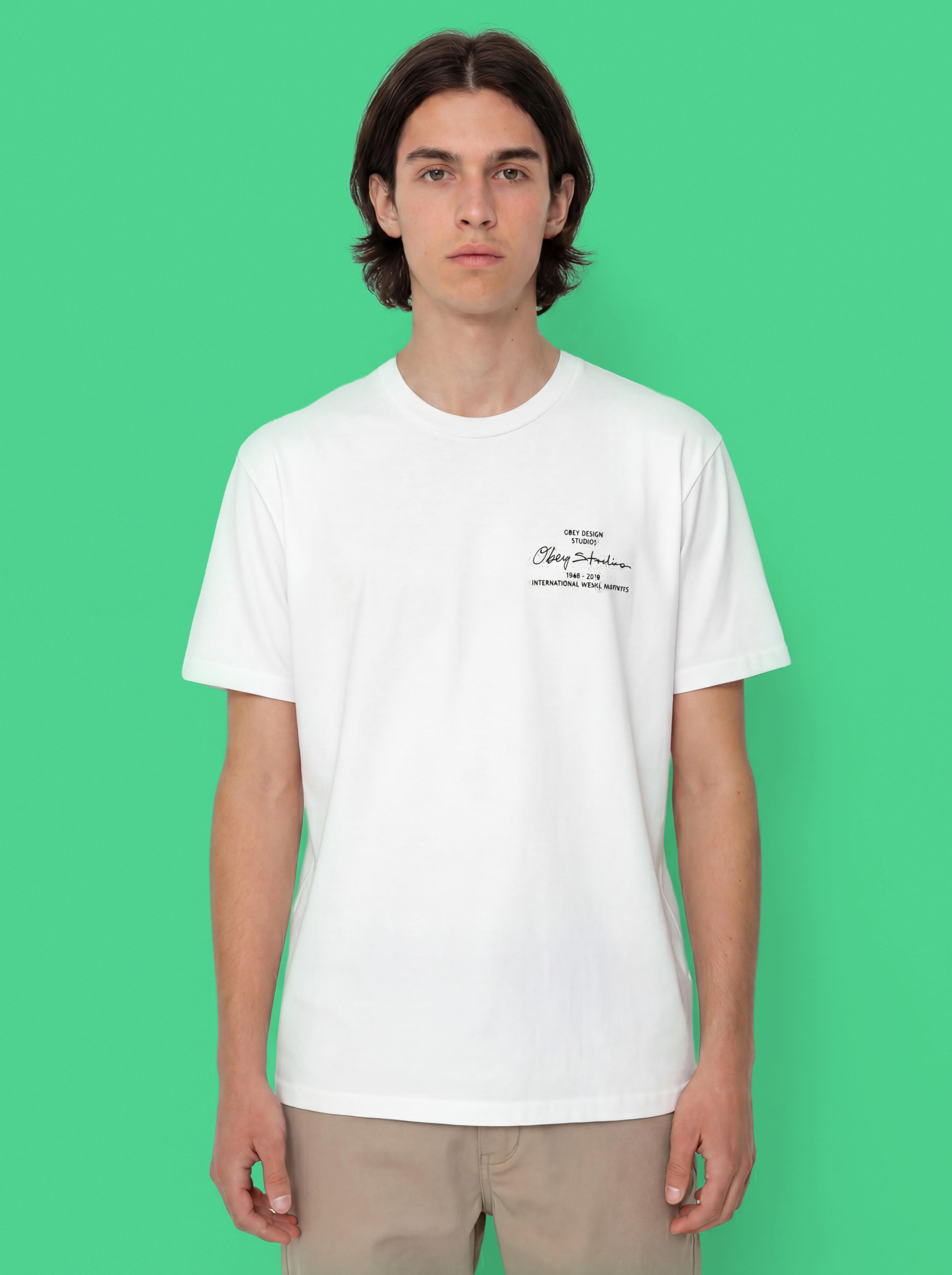 T-shirt OBEY Institute (pigment vintage white)